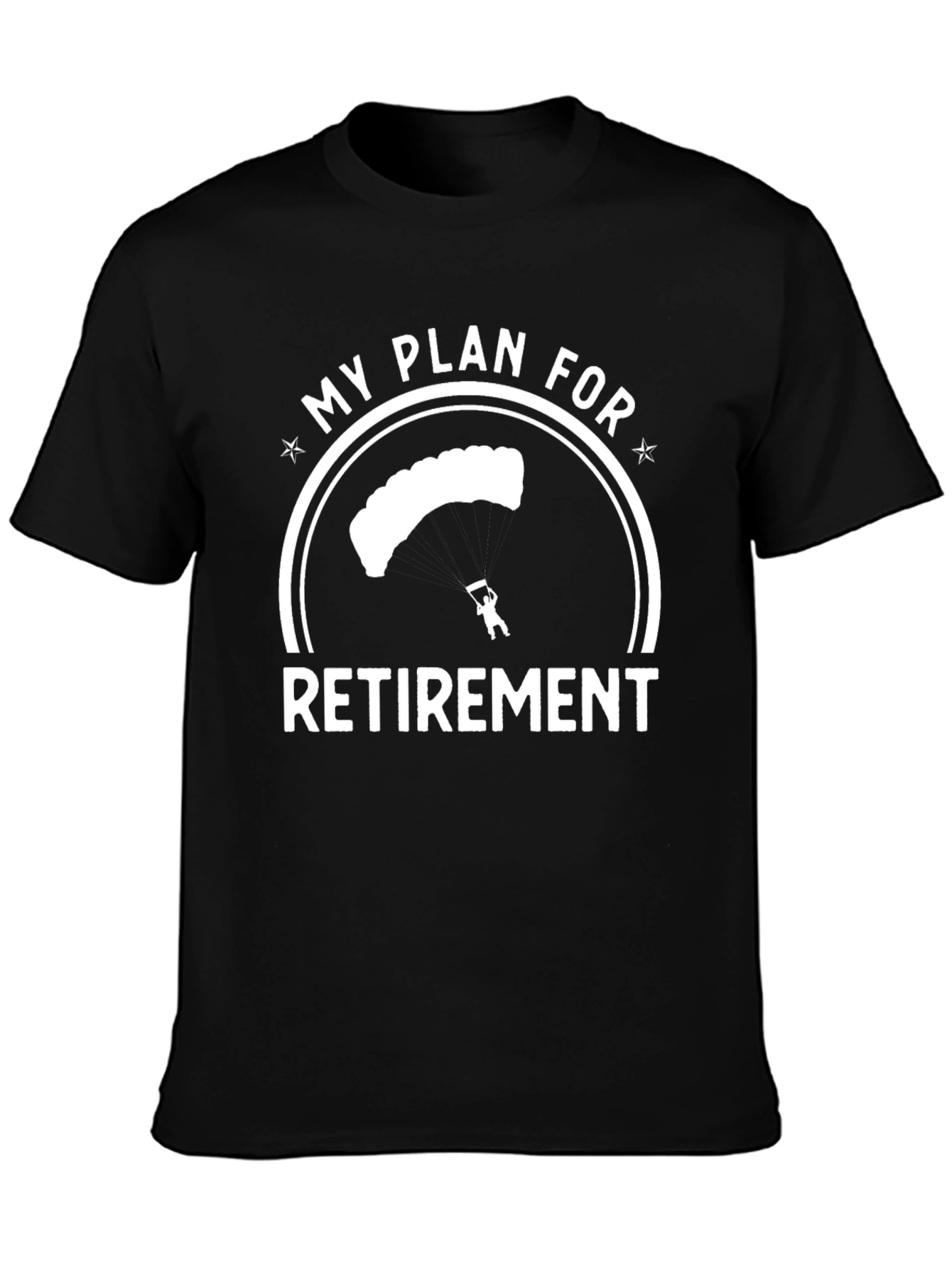 Black Skydiving Retirement Plan Graphic Tee - Black view 3
