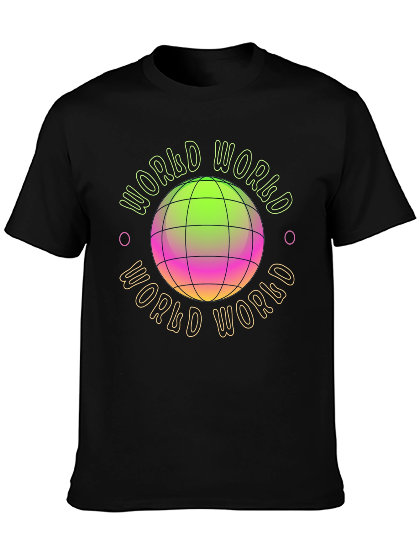 Black World Graphic Print Black T-Shirt view 3
