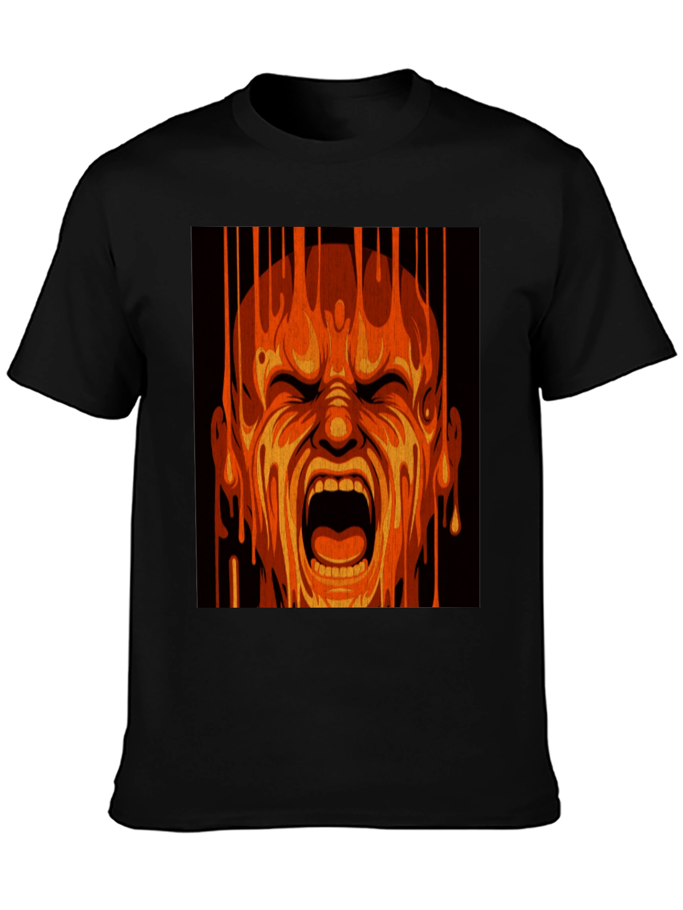 Black Fiery Scream Graphic Tee - Bold Statement Shirt view 3