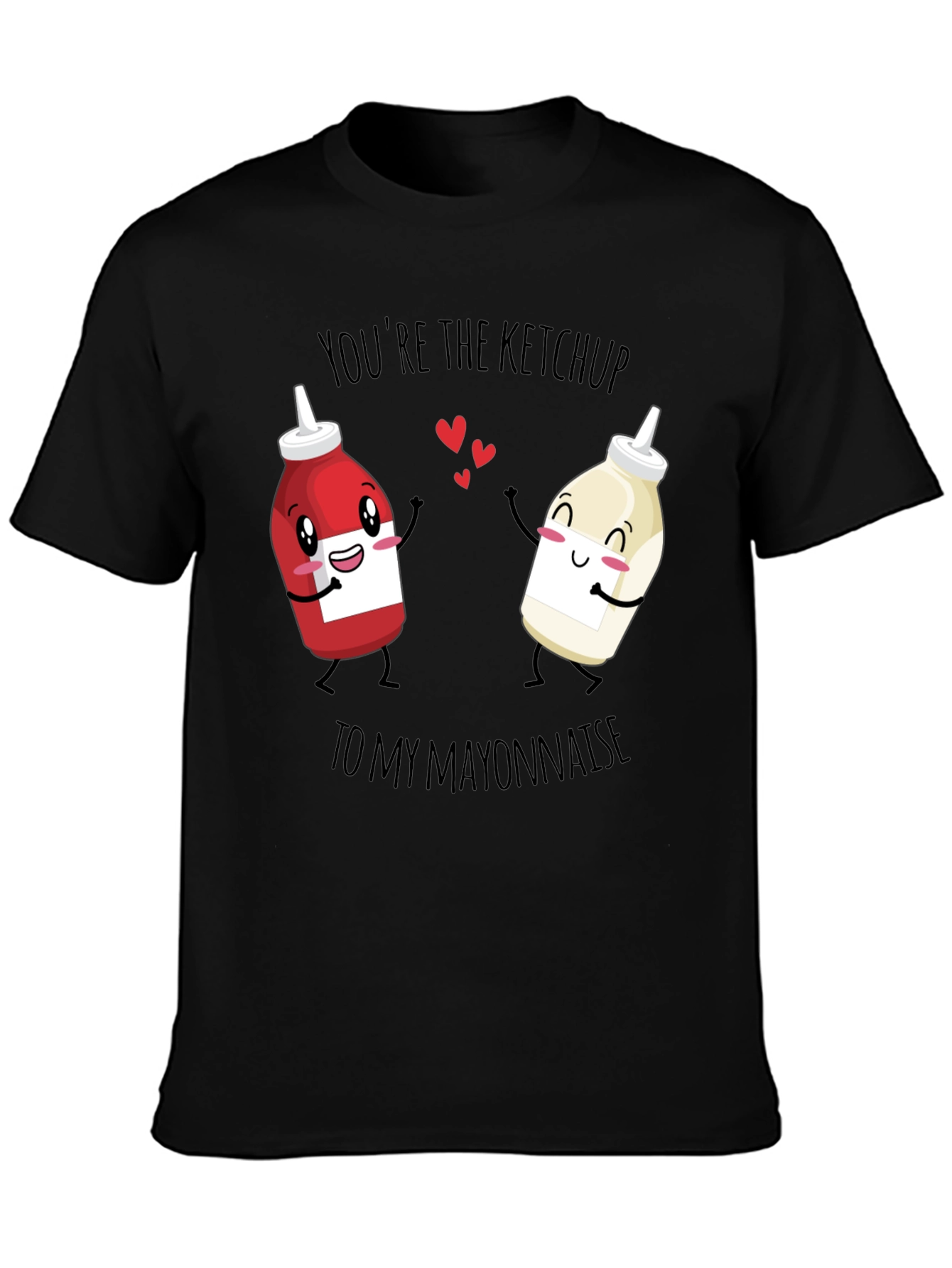 Black Ketchup to My Mayonnaise Graphic Tee - Cute Couples Shirt view 3