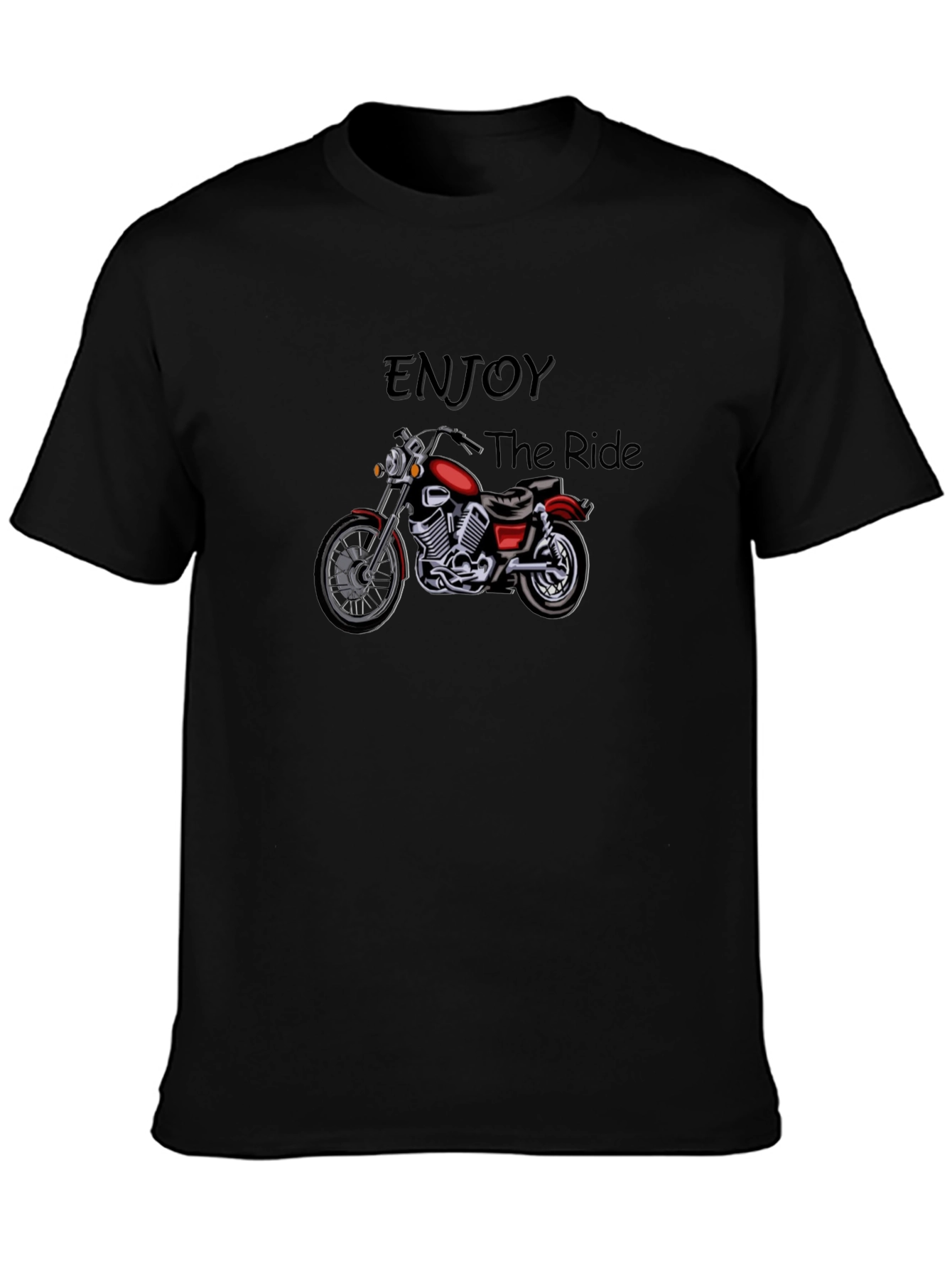 Black Enjoy The Ride Biker T-Shirt view 3