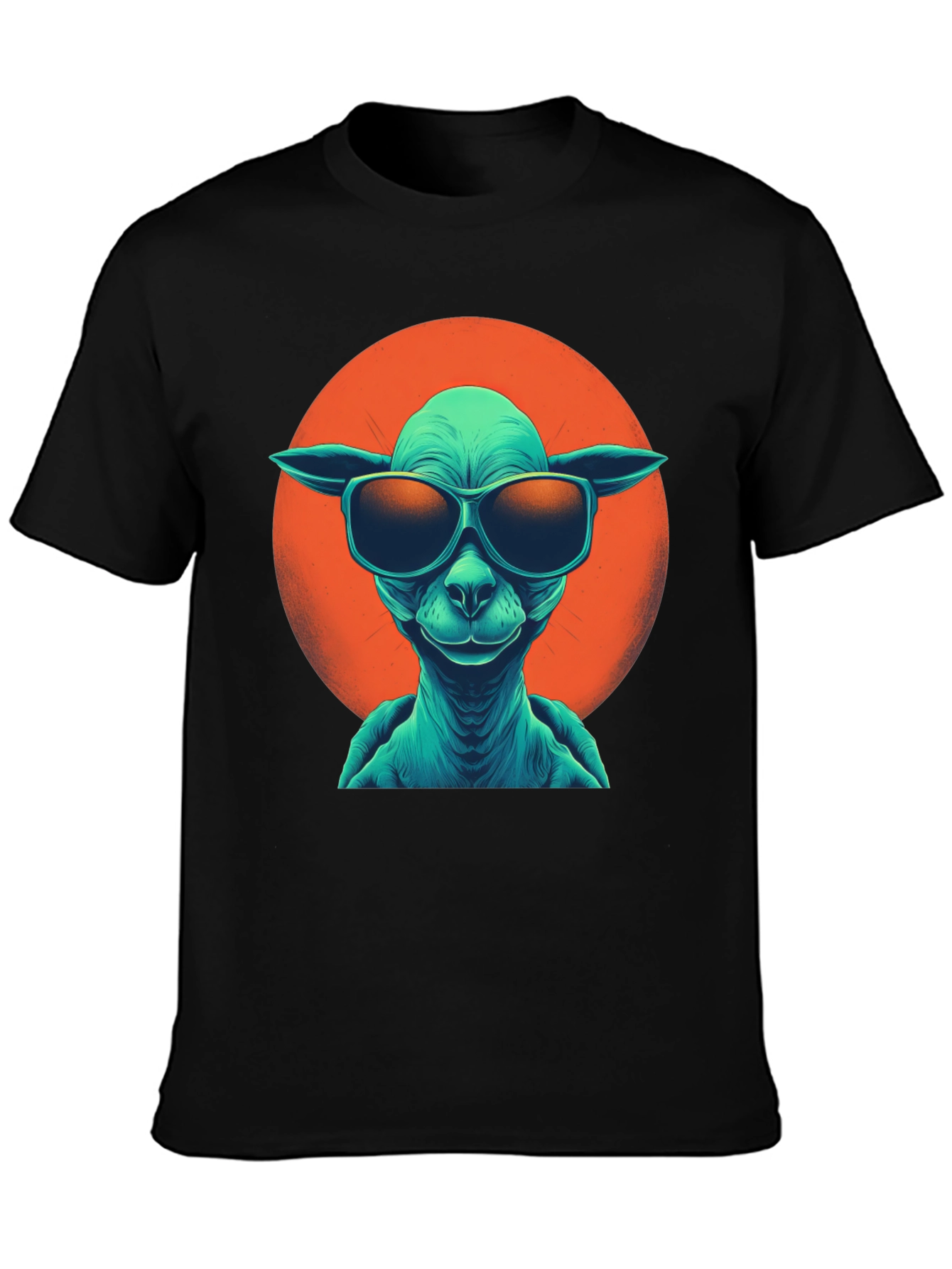 Black Cool Alien Graphic T-Shirt view 3