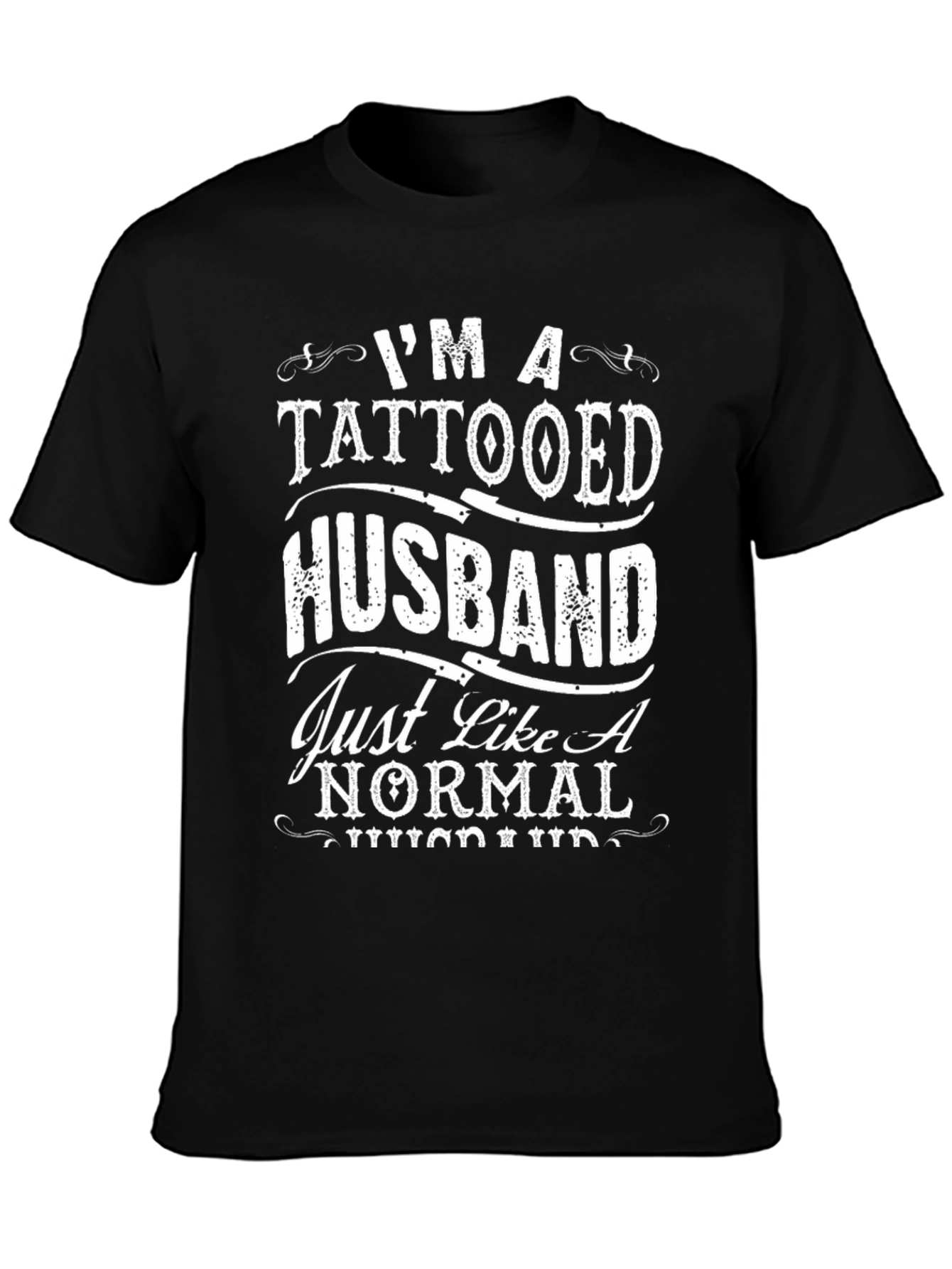 Black Tattooed Husband Graphic Tee - Funny Husband Gift view 3