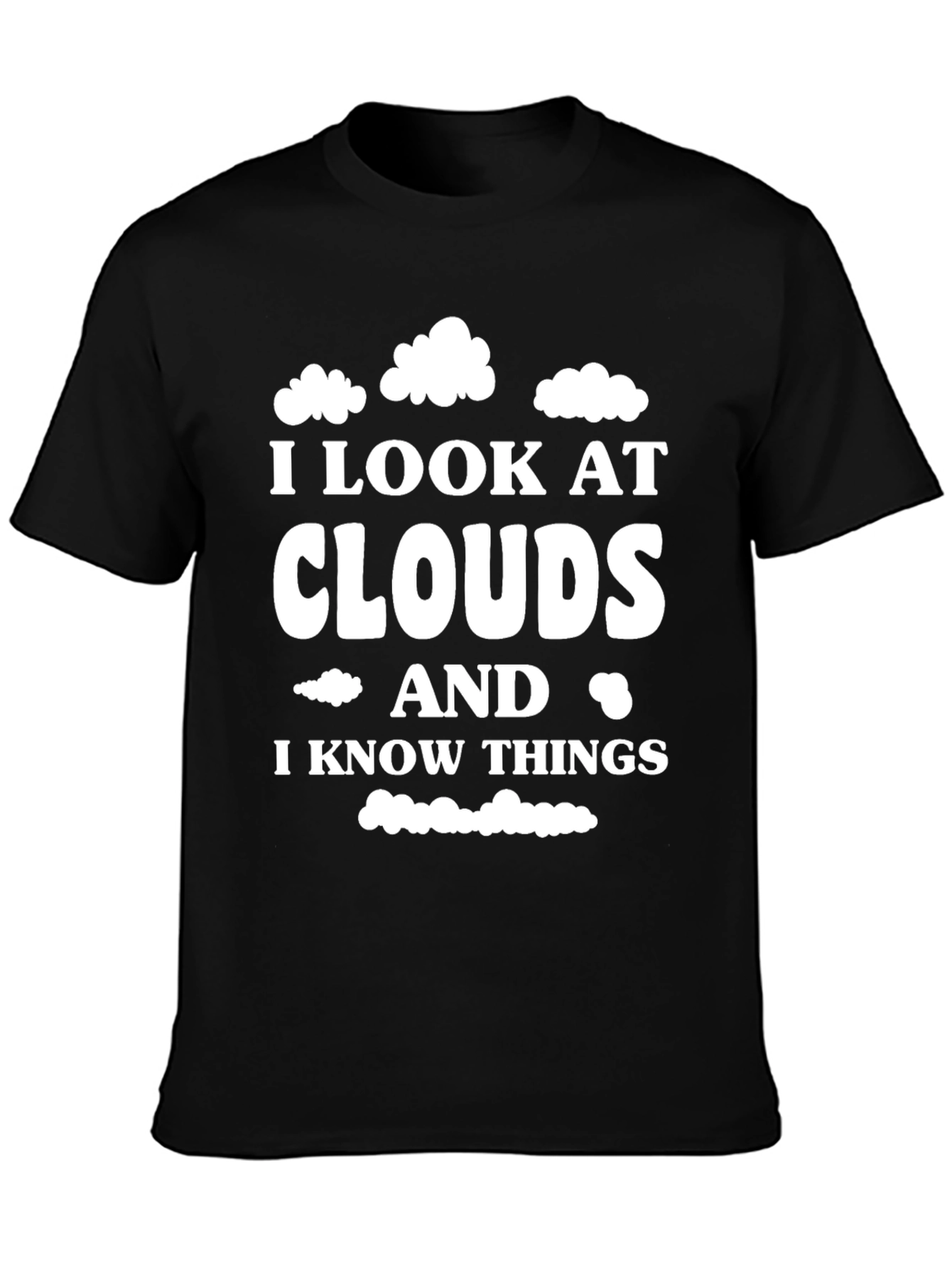 Black Cloud Gazing Wisdom T-Shirt - I Look At Clouds view 3