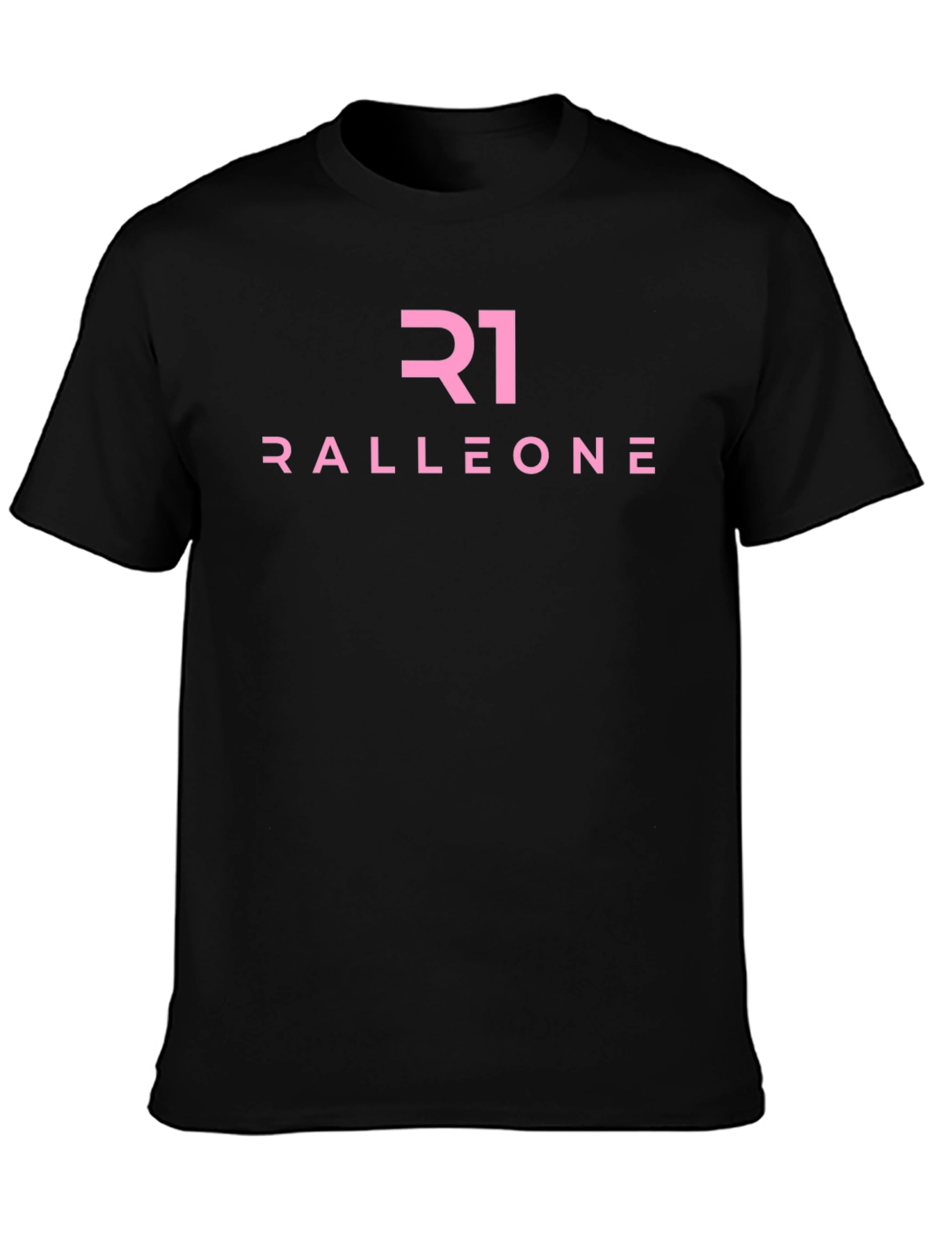 Black Ralleone Black T-Shirt with Pink Logo view 3
