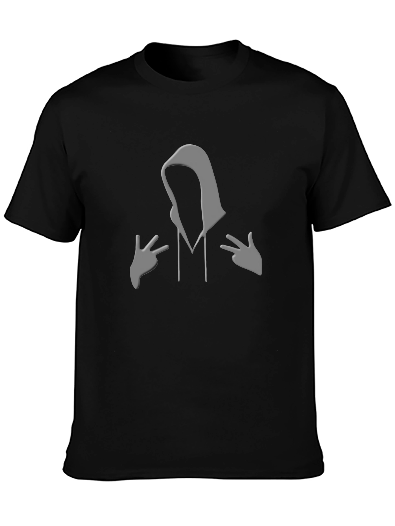 Black Mystery Figure Graphic T-Shirt - Soft Style view 3
