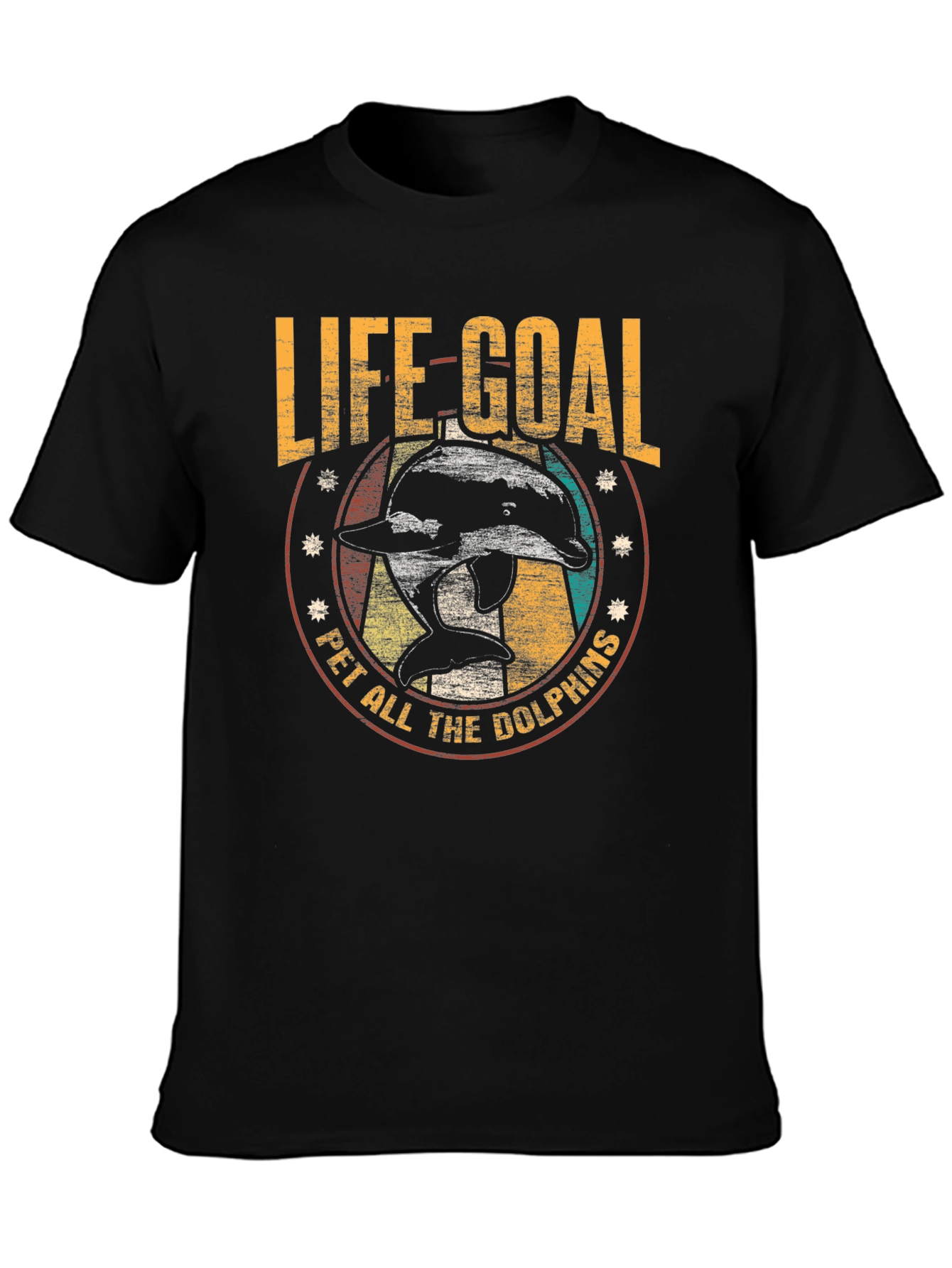 Black Life Goal Pet All The Dolphins T-Shirt view 3