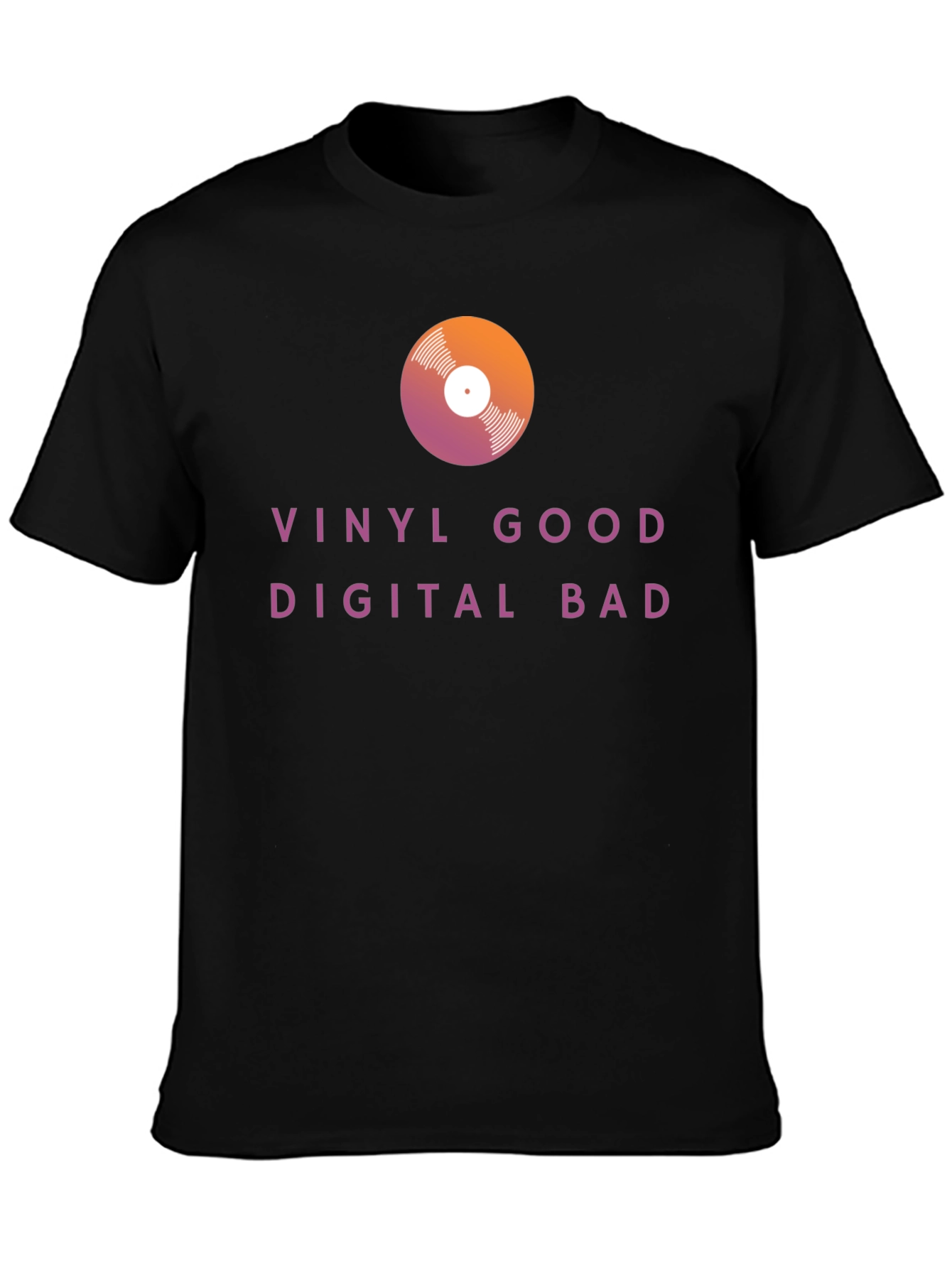 Black Vinyl Good Digital Bad Graphic Tee view 3