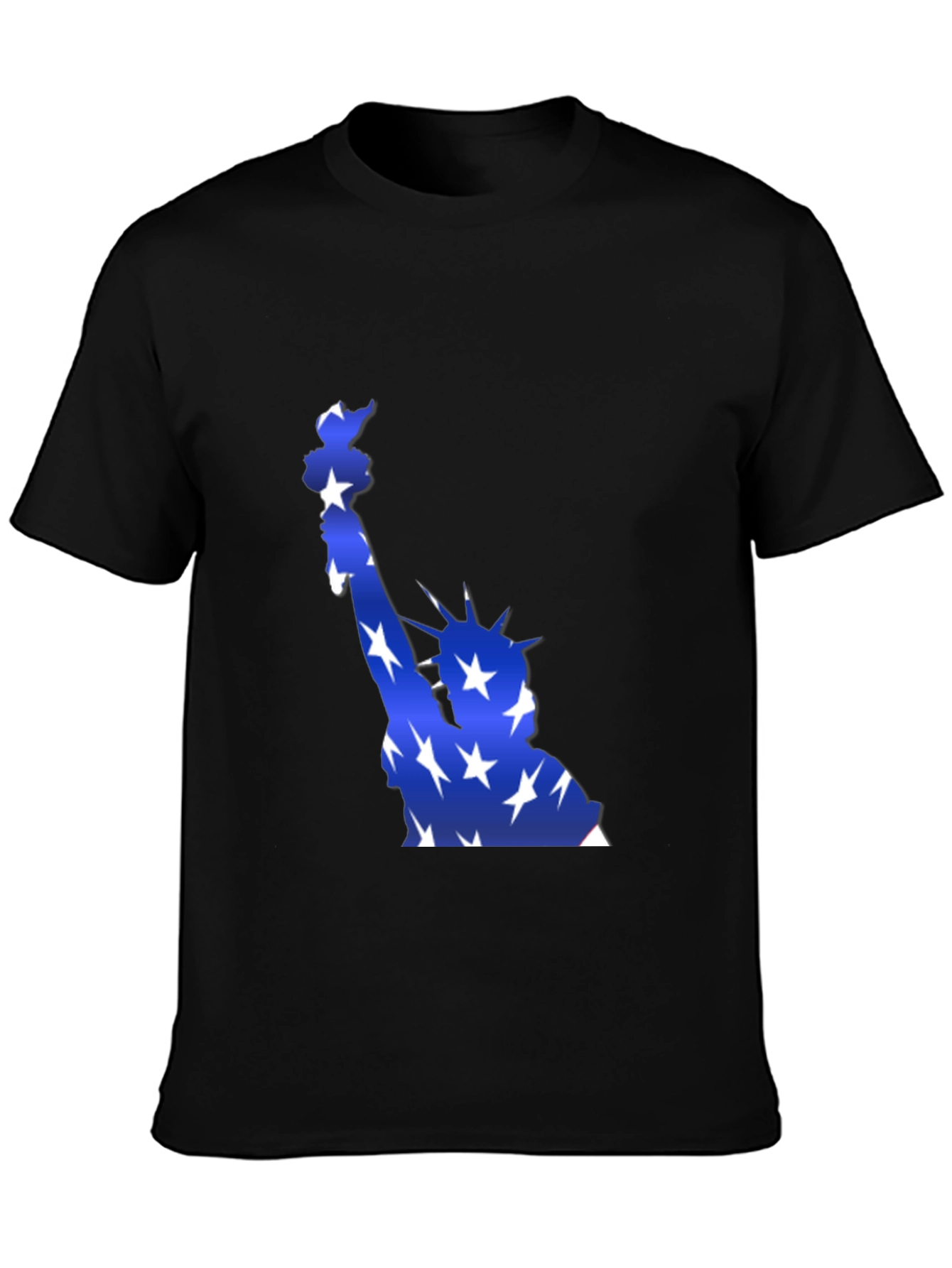 Black Statue of Liberty Patriotic Graphic T-Shirt view 3