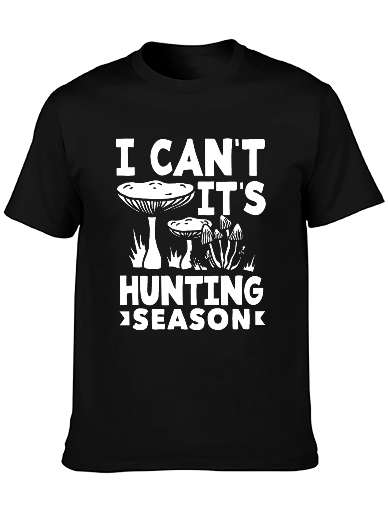 Black Mushroom Hunting Season Graphic Tee view 3