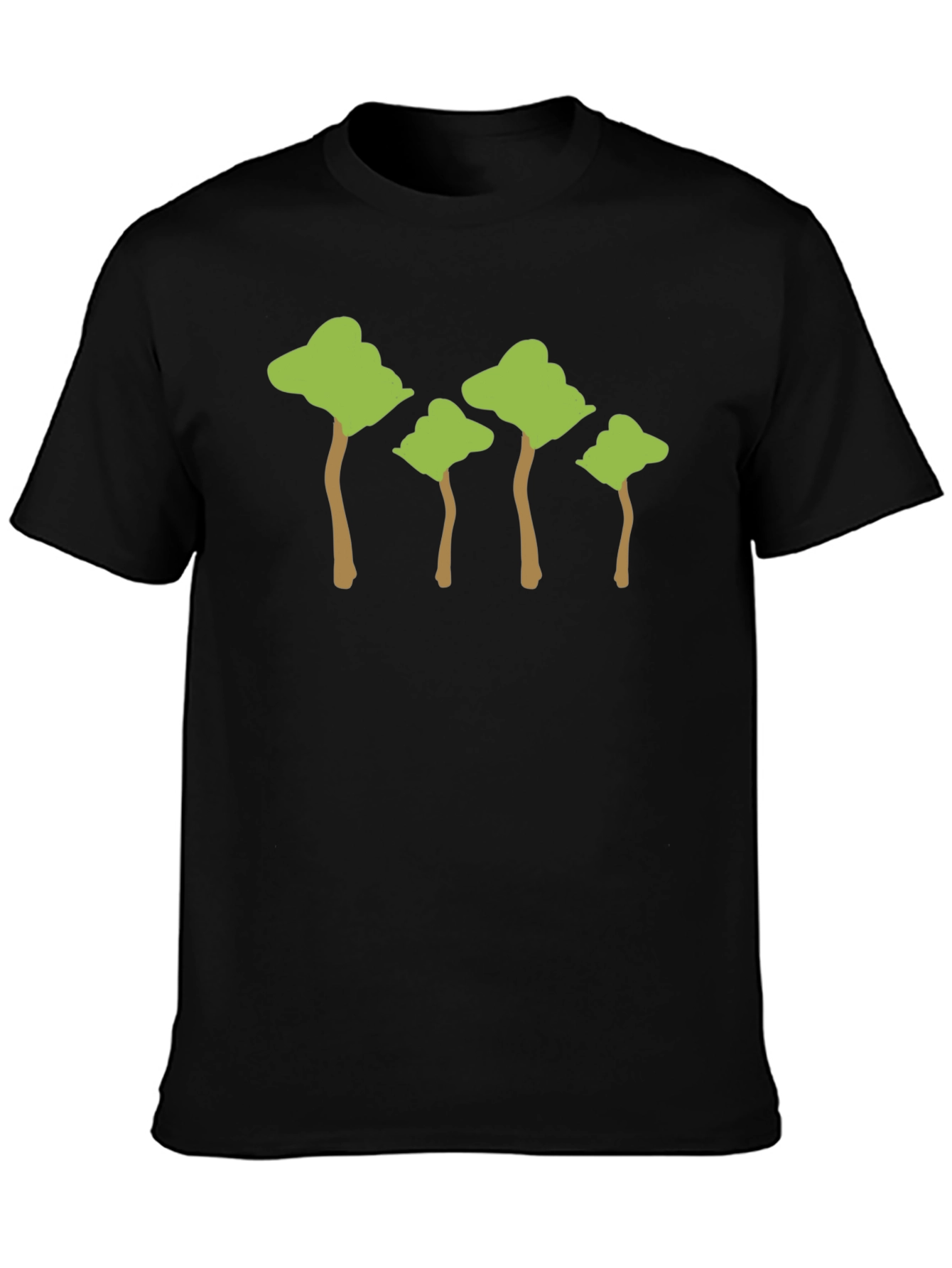 Black Nature Inspired Trees Black T-Shirt view 3