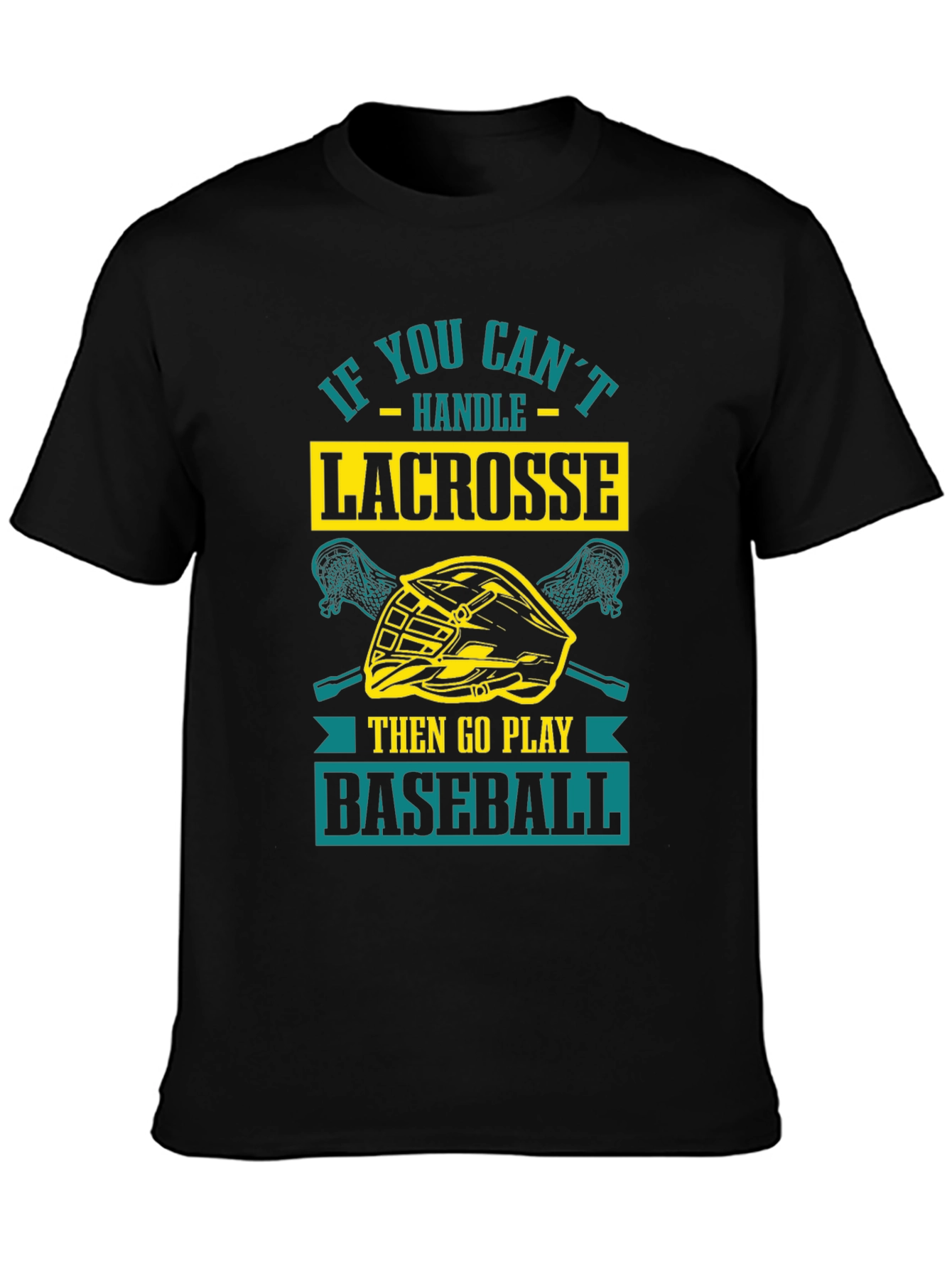 Black Lacrosse vs. Baseball Graphic Tee view 3