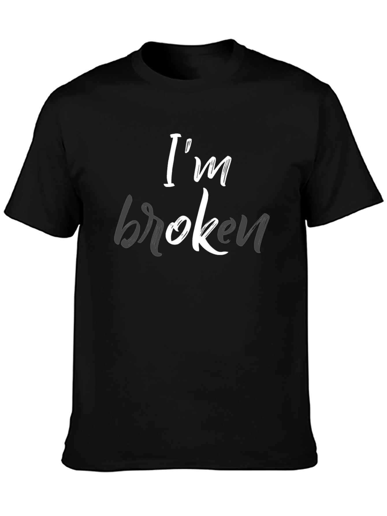 Black I'm Broken Graphic Tee - Men's Black T-Shirt view 3