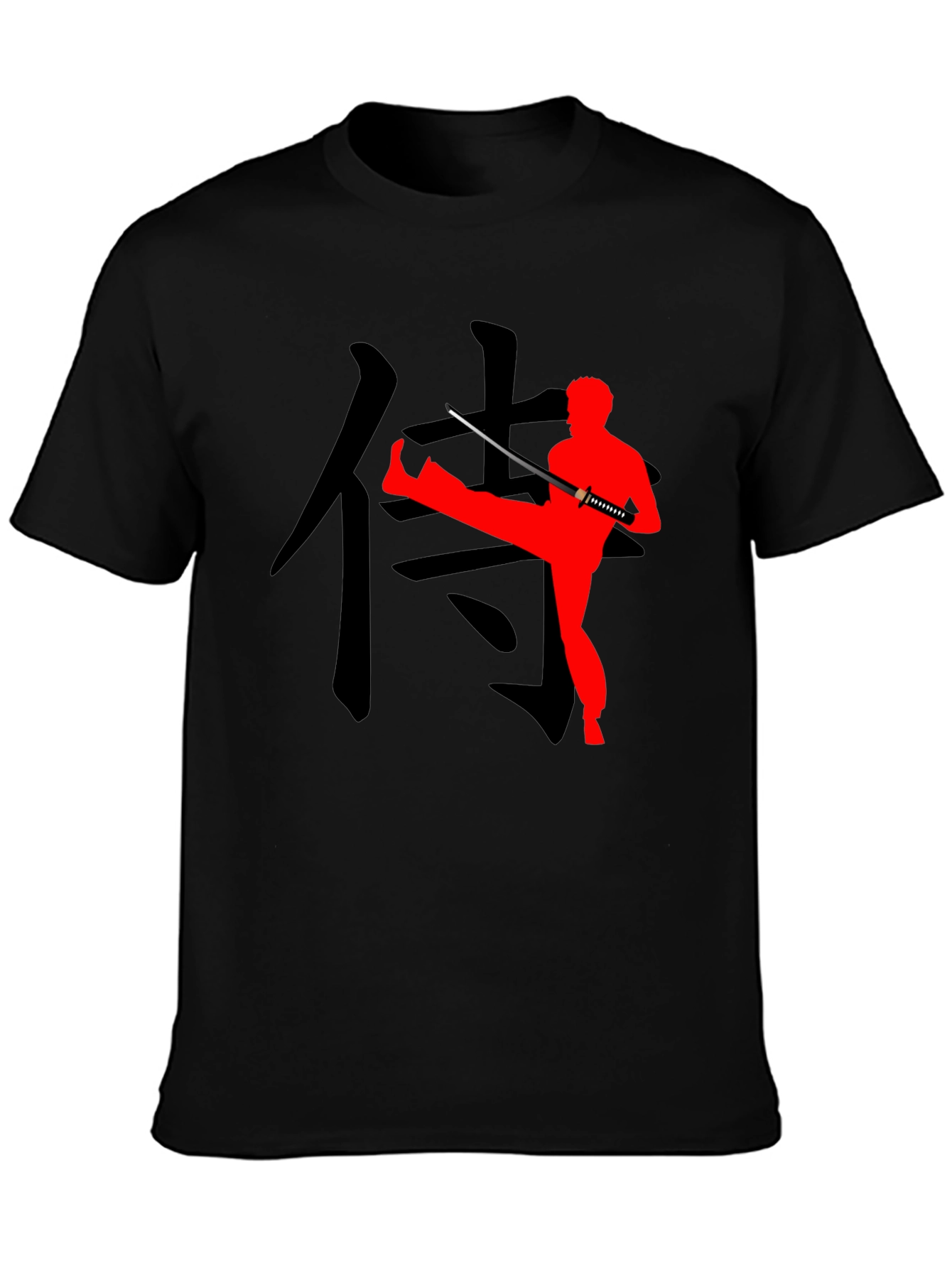 Black Samurai Warrior Graphic Tee view 3