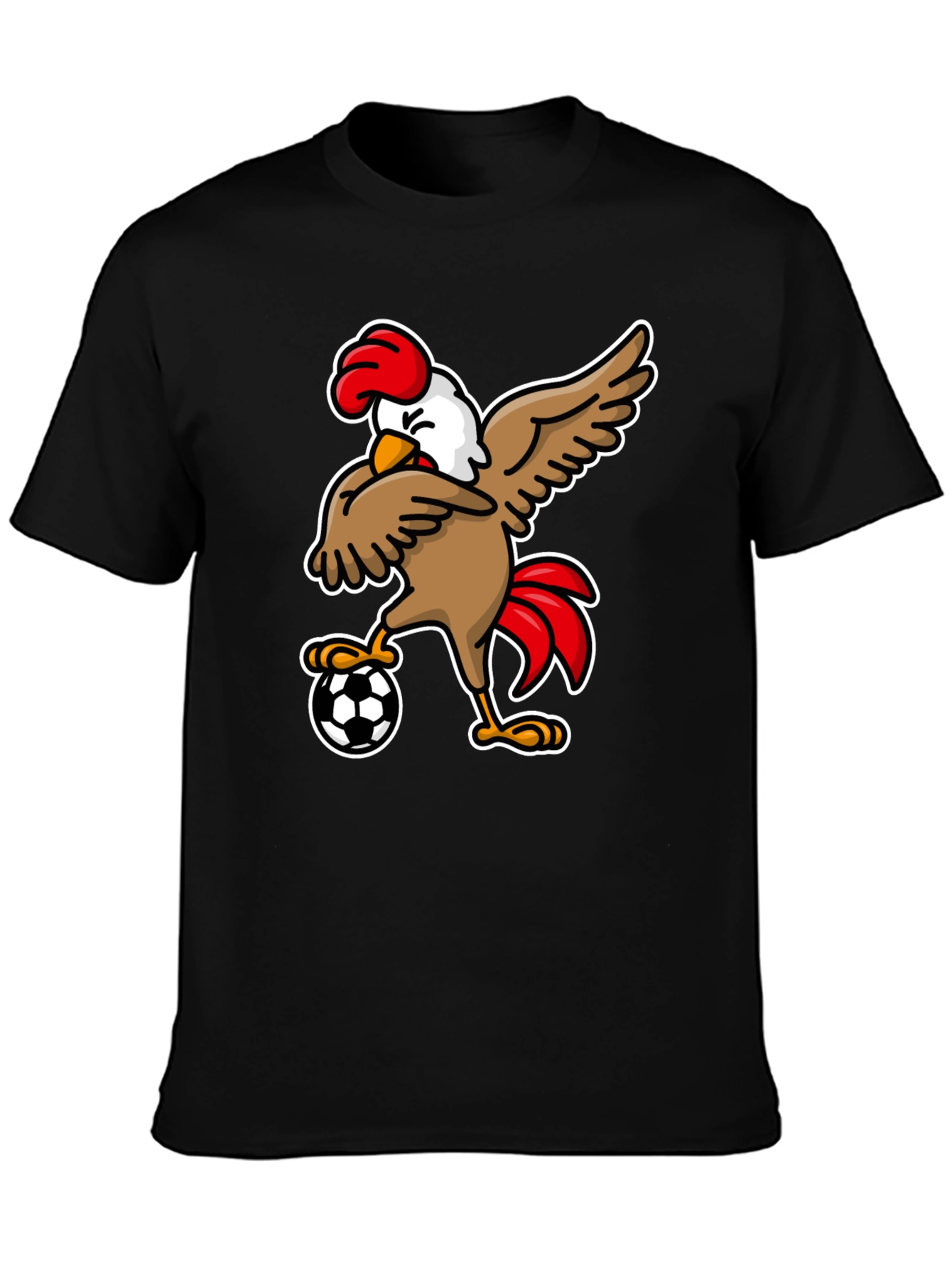 Black Chicken Soccer T-Shirt - Black view 3