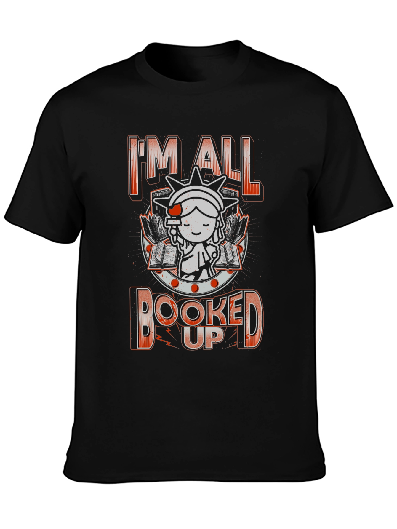 Black I'm All Booked Up T-Shirt - Book Lover Tee view 3