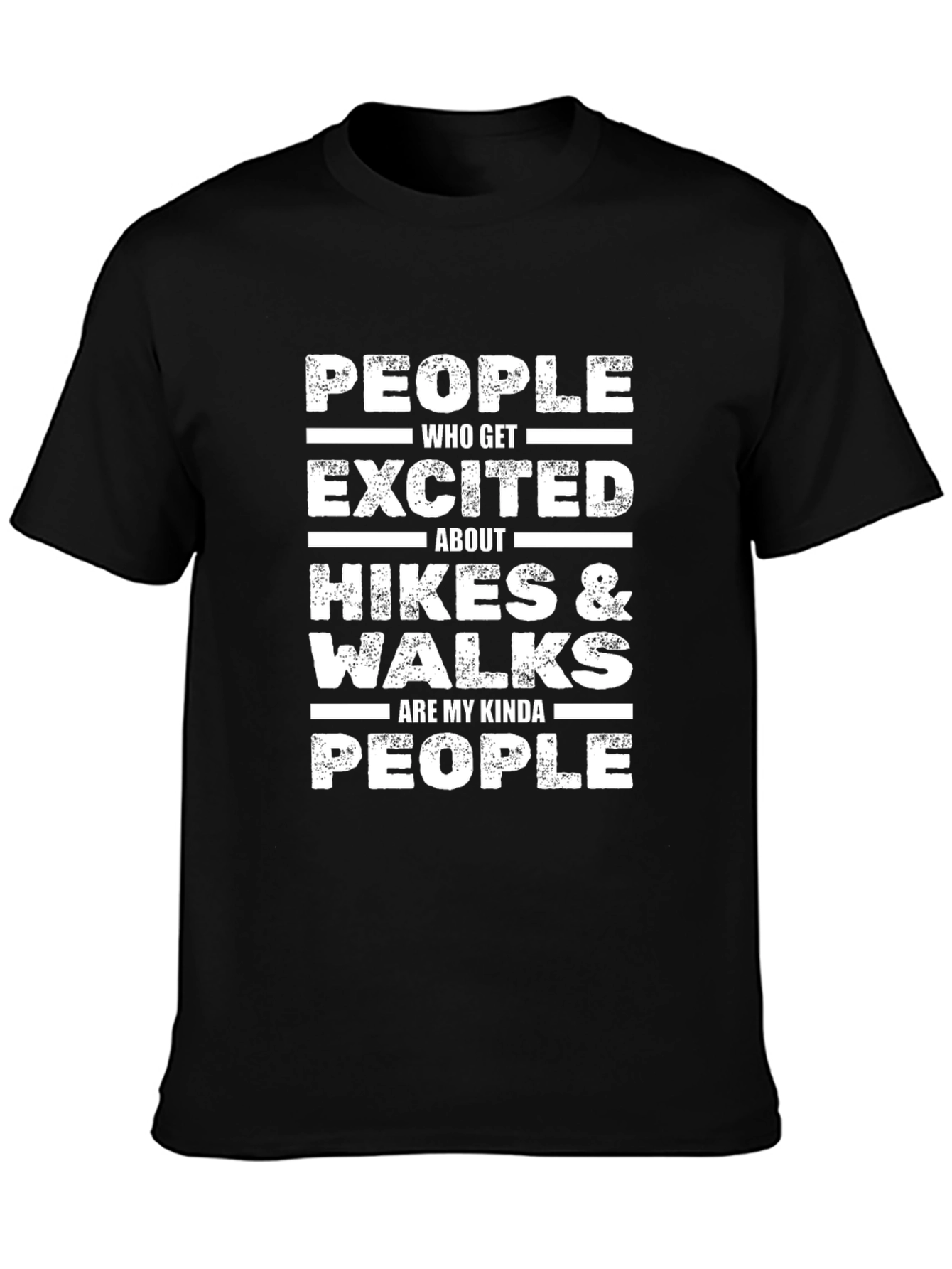 Black Hiking & Walks T-Shirt: People Who Get Excited! view 3