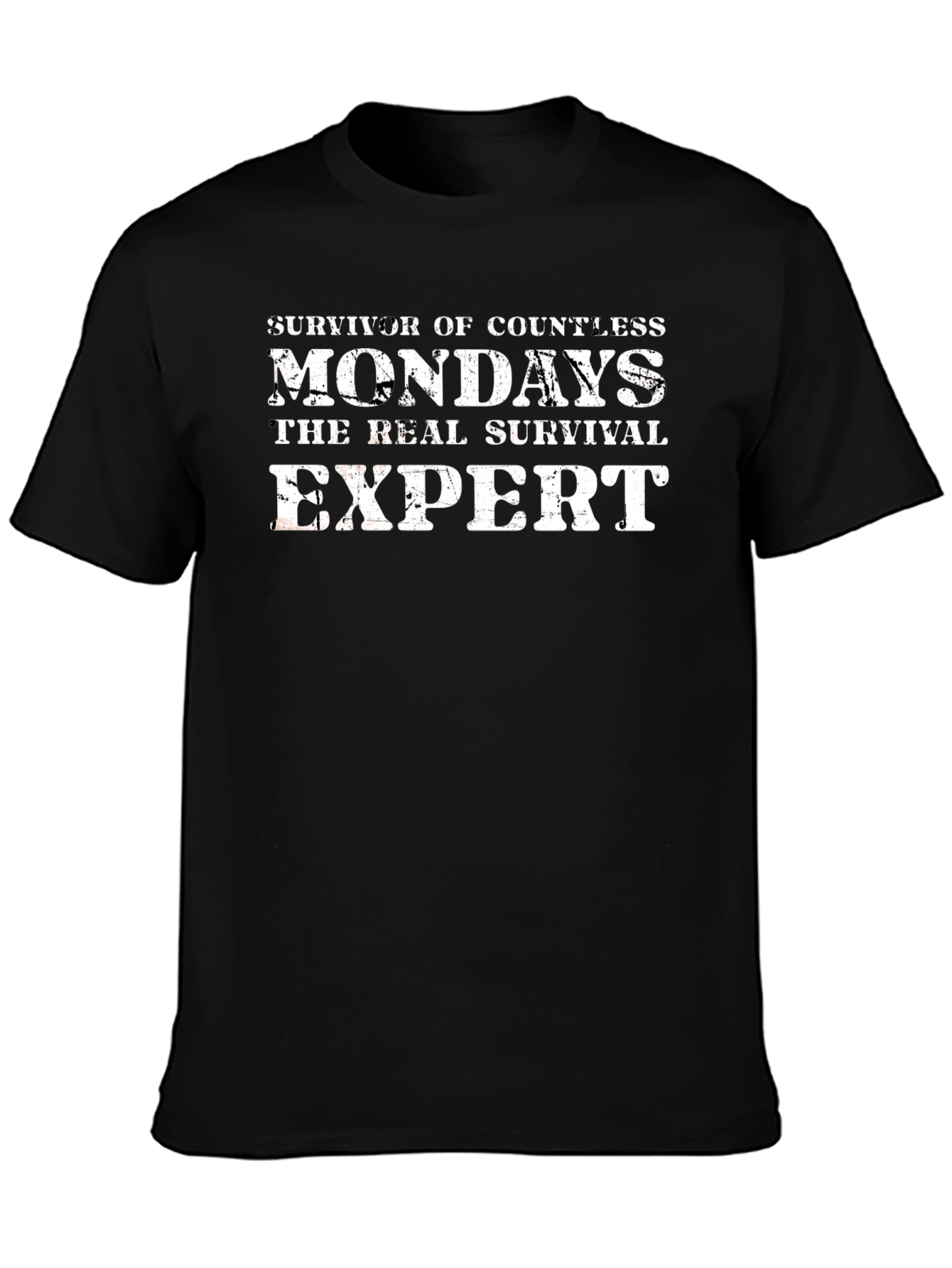 Black Survivor of Countless Mondays T-Shirt view 3