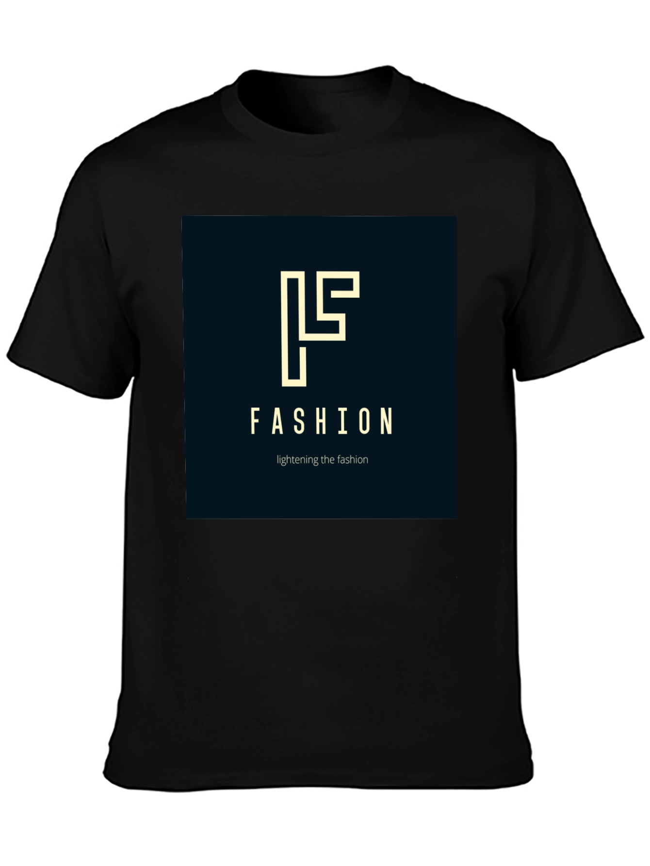Black Fashion Logo Black T-Shirt - Stylish Modern Design view 3