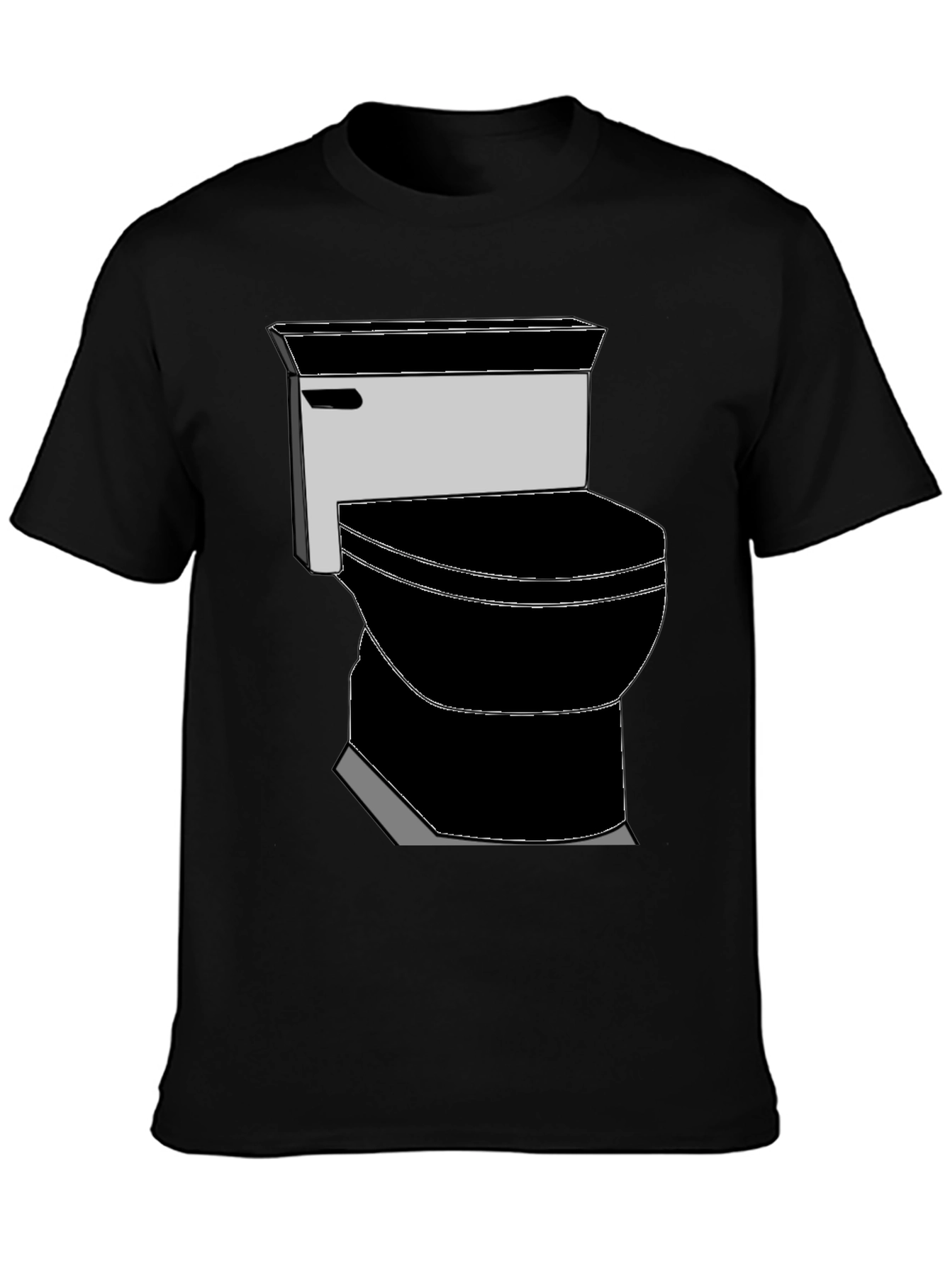 Black Toilet Graphic Tee - Black Novelty T-Shirt view 3