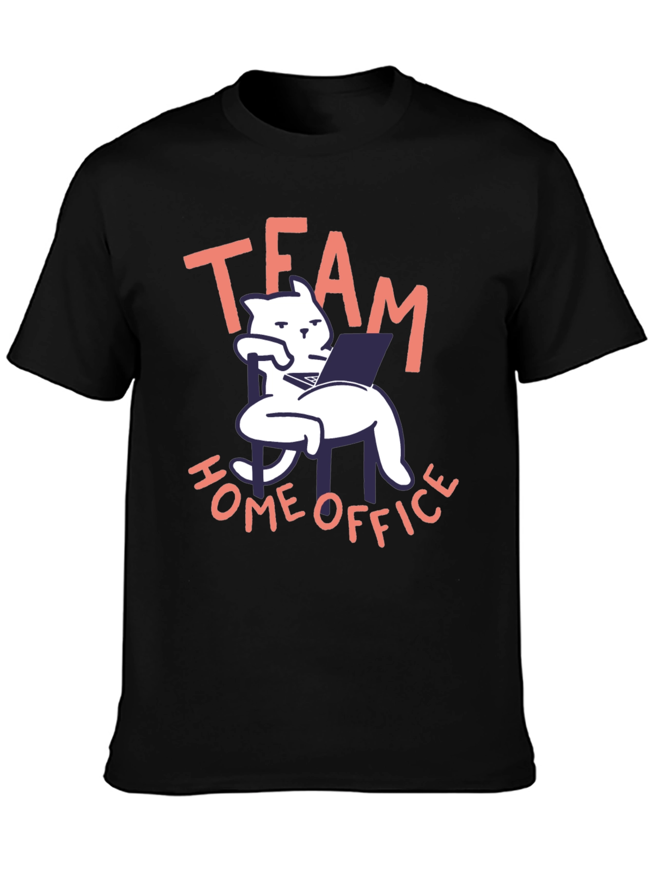 Black Team Home Office Black Cat T-Shirt view 3