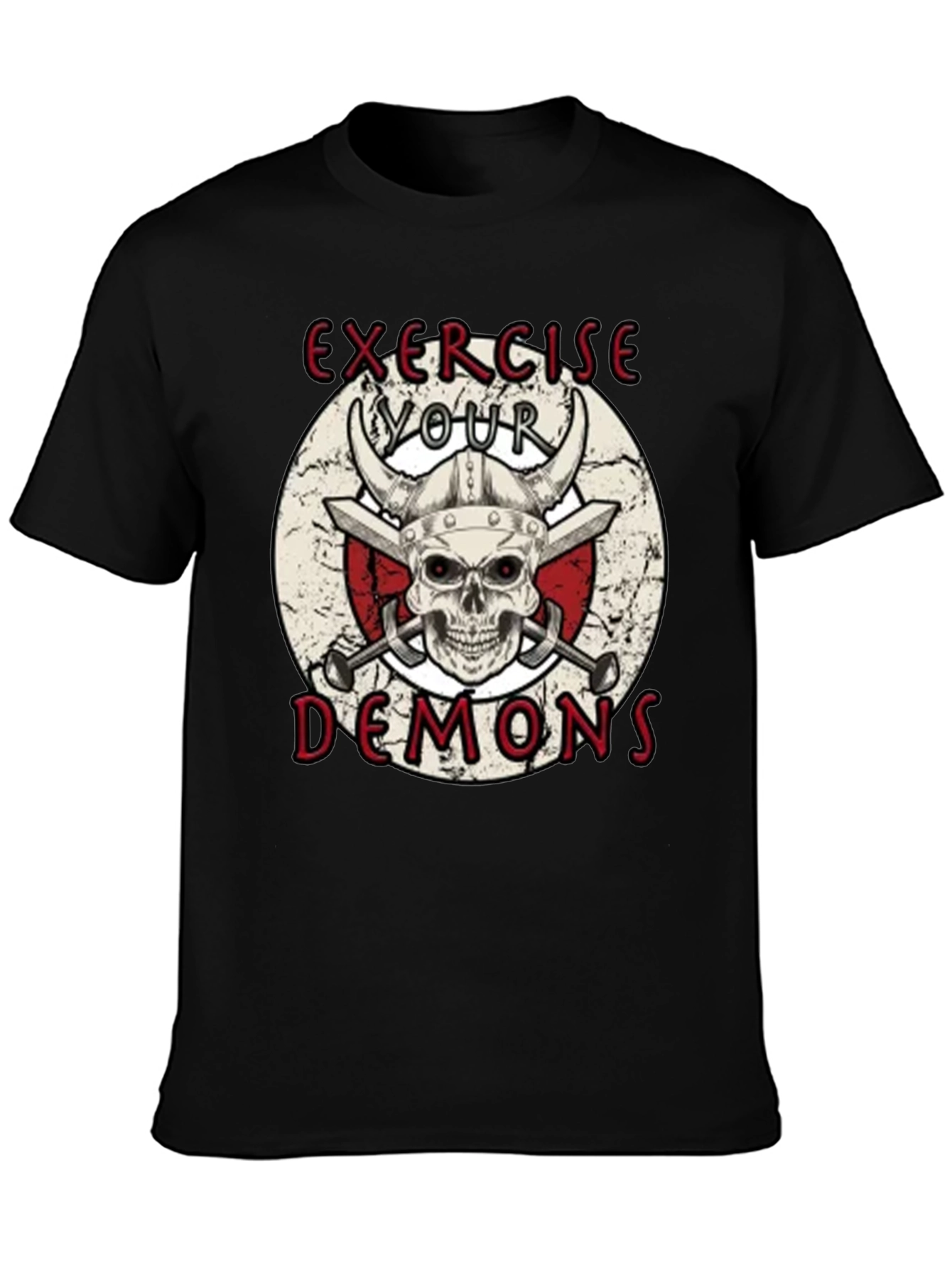 Black Exercise Your Demons Graphic T-Shirt view 3