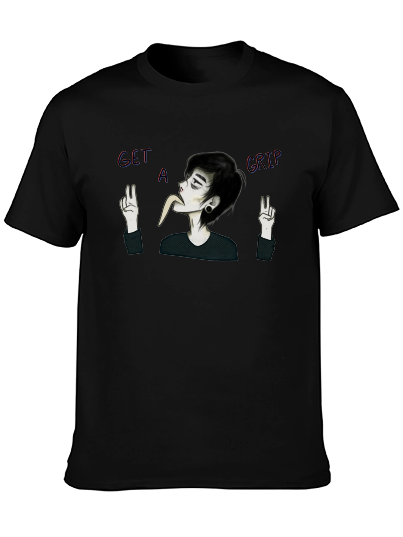 Black Get a Grip Graphic Tee - Unisex Black T-Shirt view 3