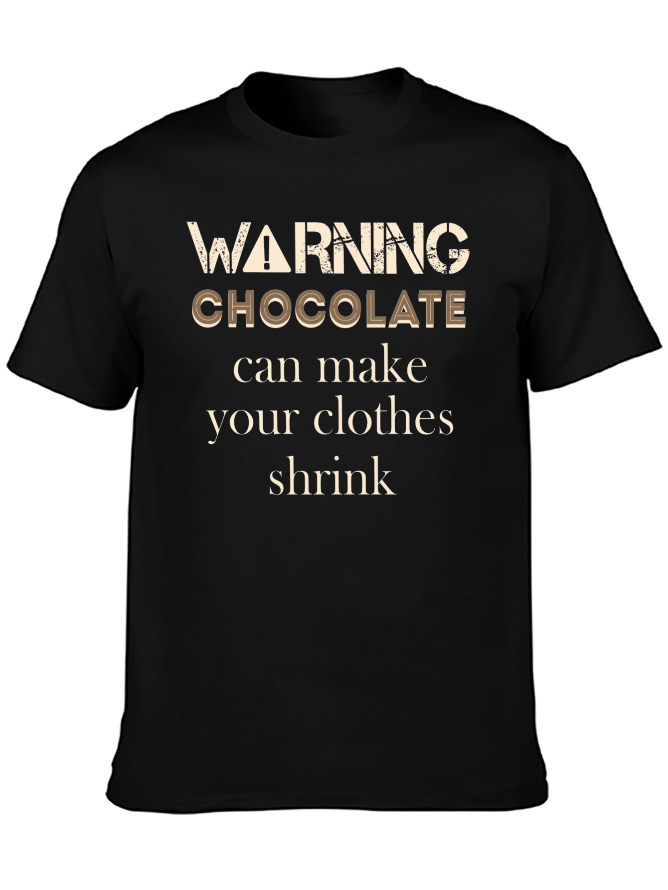 Black Funny Chocolate Warning T-Shirt view 3