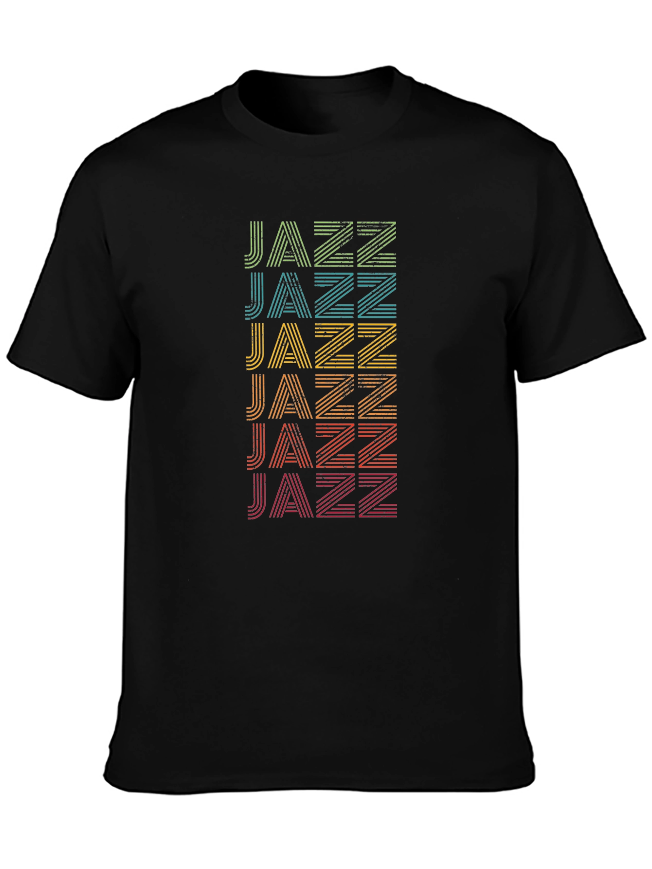 Black Retro Jazz Music Graphic T-Shirt view 3