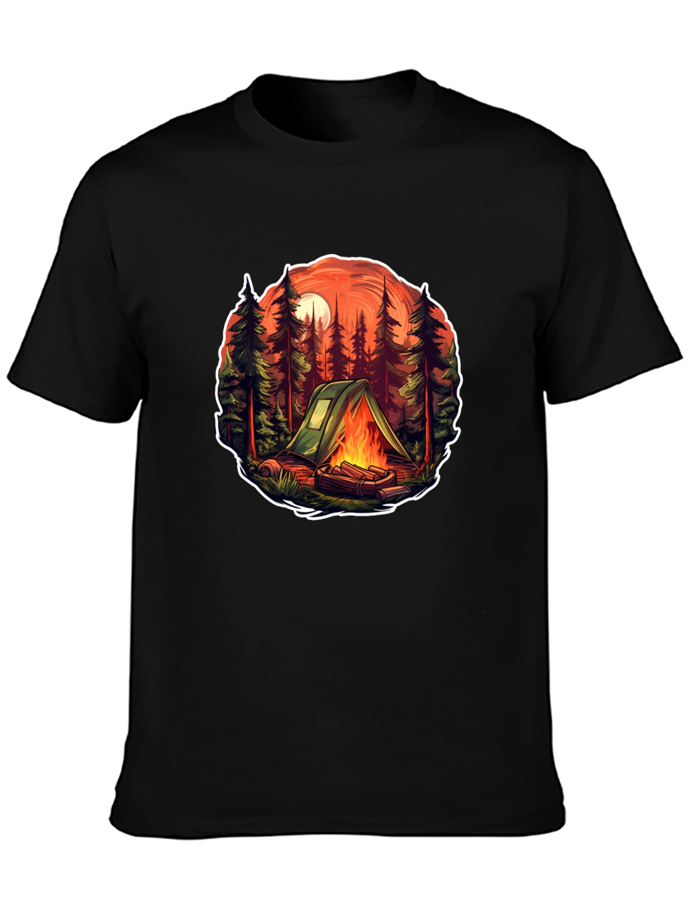 Black Camping Trip Graphic T-Shirt view 3