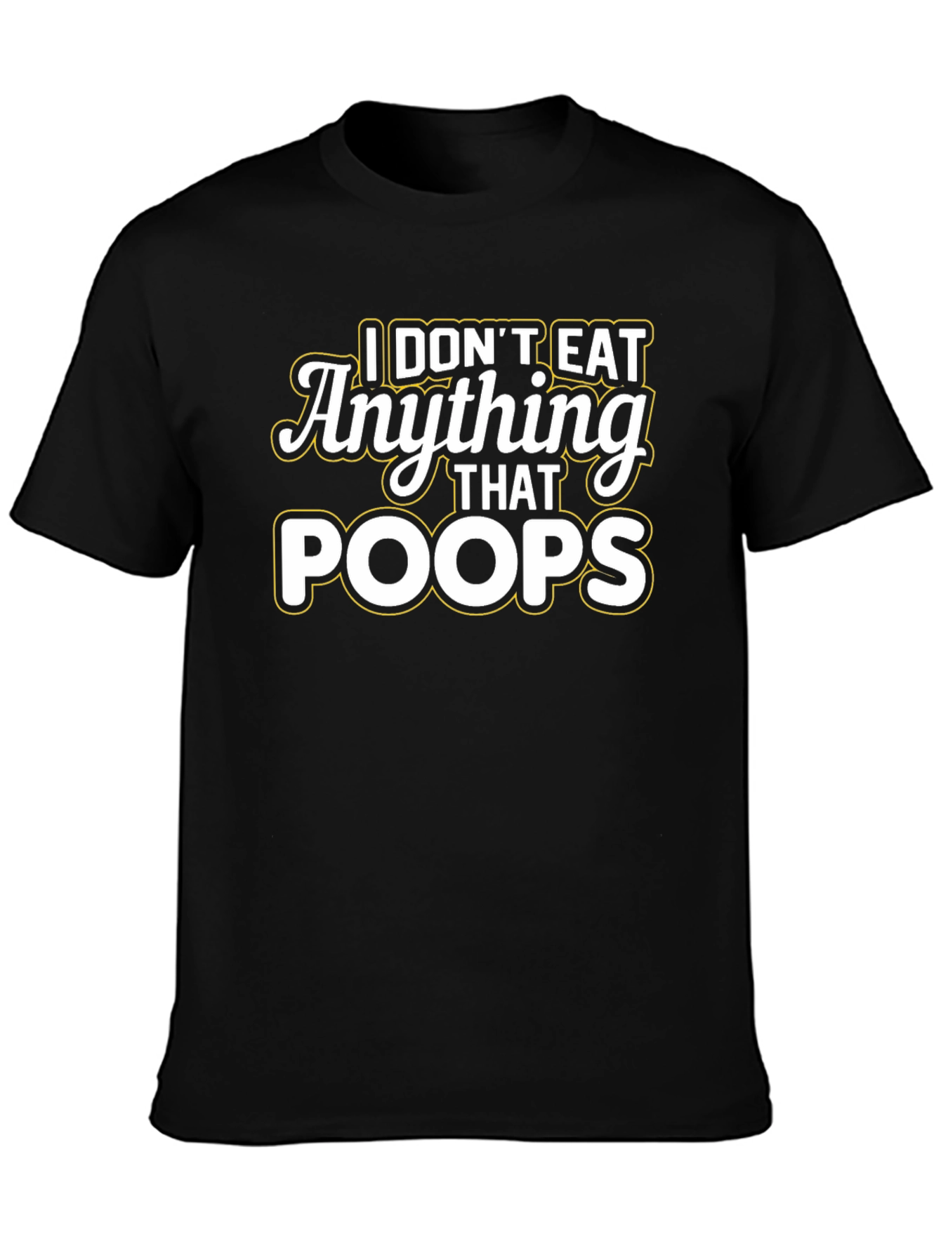 Black Vegan T-Shirt - I Don't Eat Anything That Poops view 3