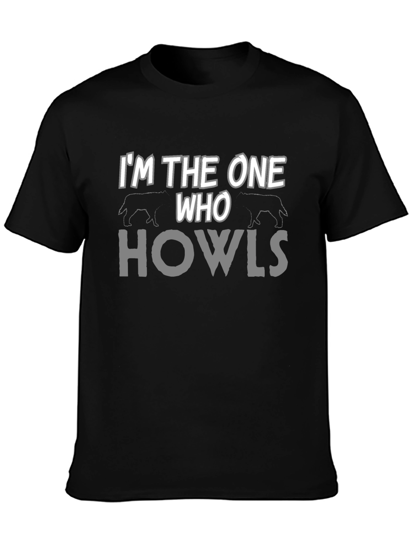 Black I'm The One Who Howls Men's Graphic T-Shirt view 3