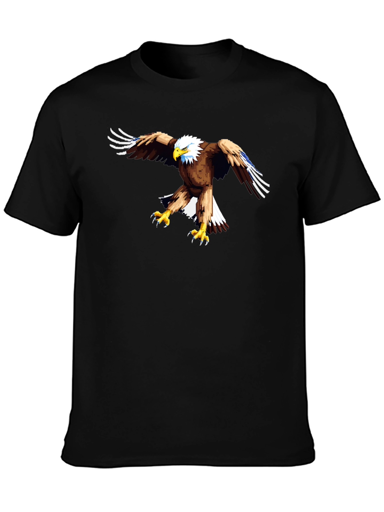 Black Eagle Graphic Black T-Shirt - Men's Casual Tee view 3