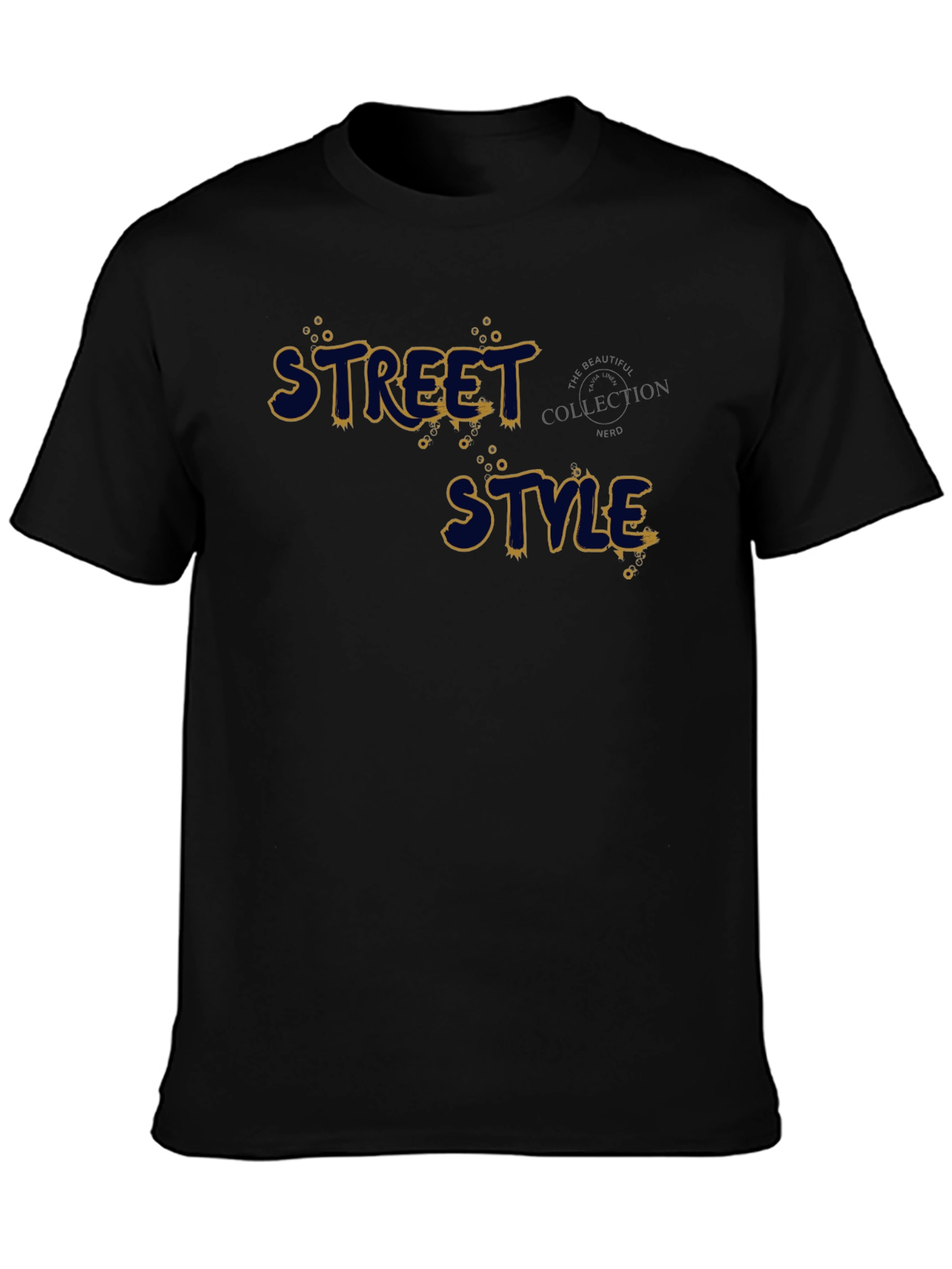 Black Street Style Graphic Print Black T-Shirt view 3