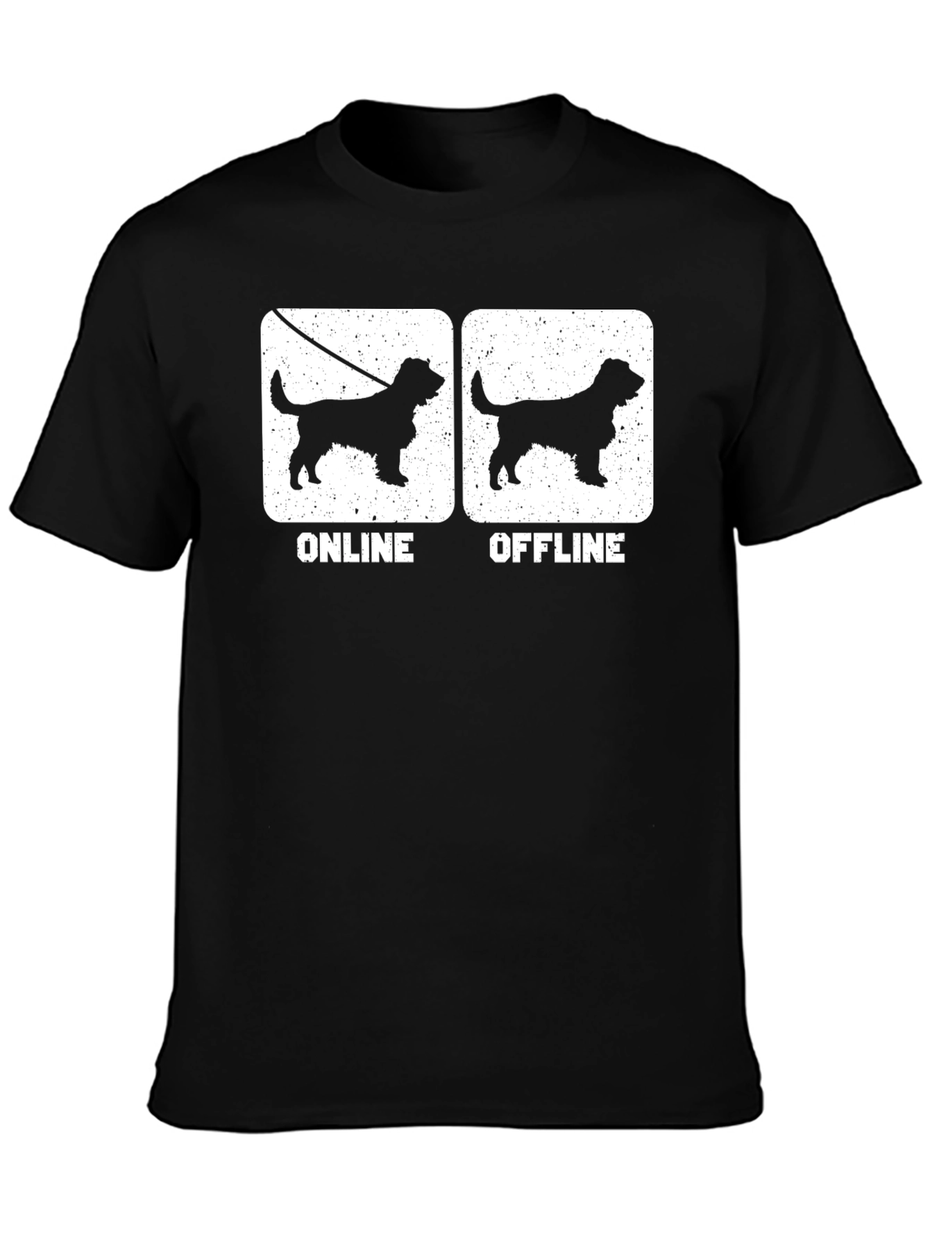 Black Online/Offline Dog T-Shirt - Black view 3