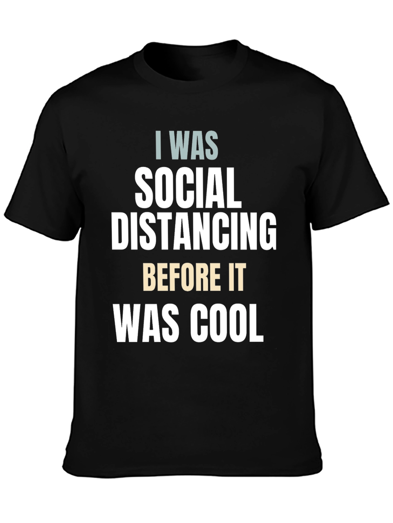 Black Social Distancing Funny Graphic Tee view 3