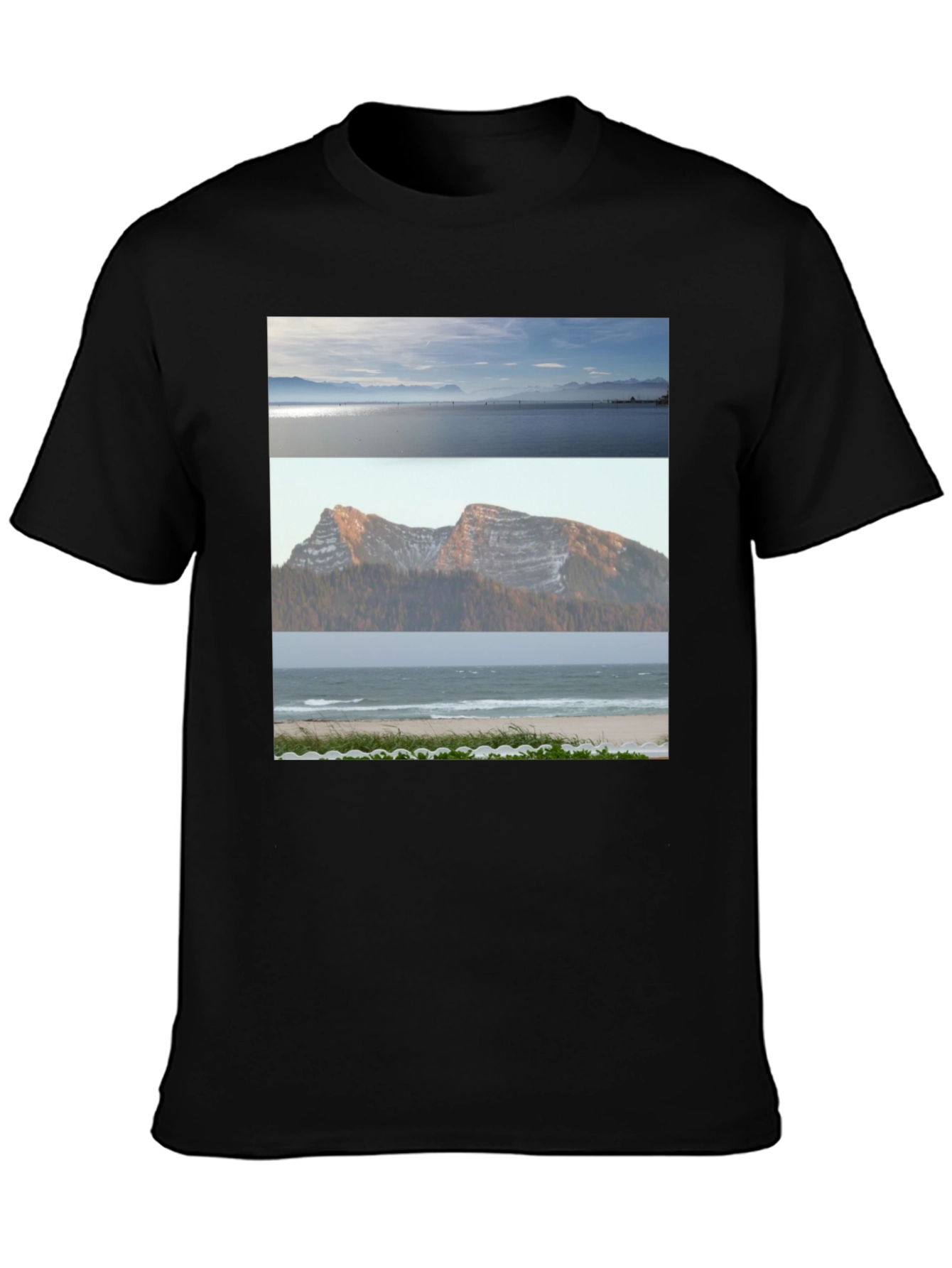 Black Scenic Landscape T-Shirt view 3