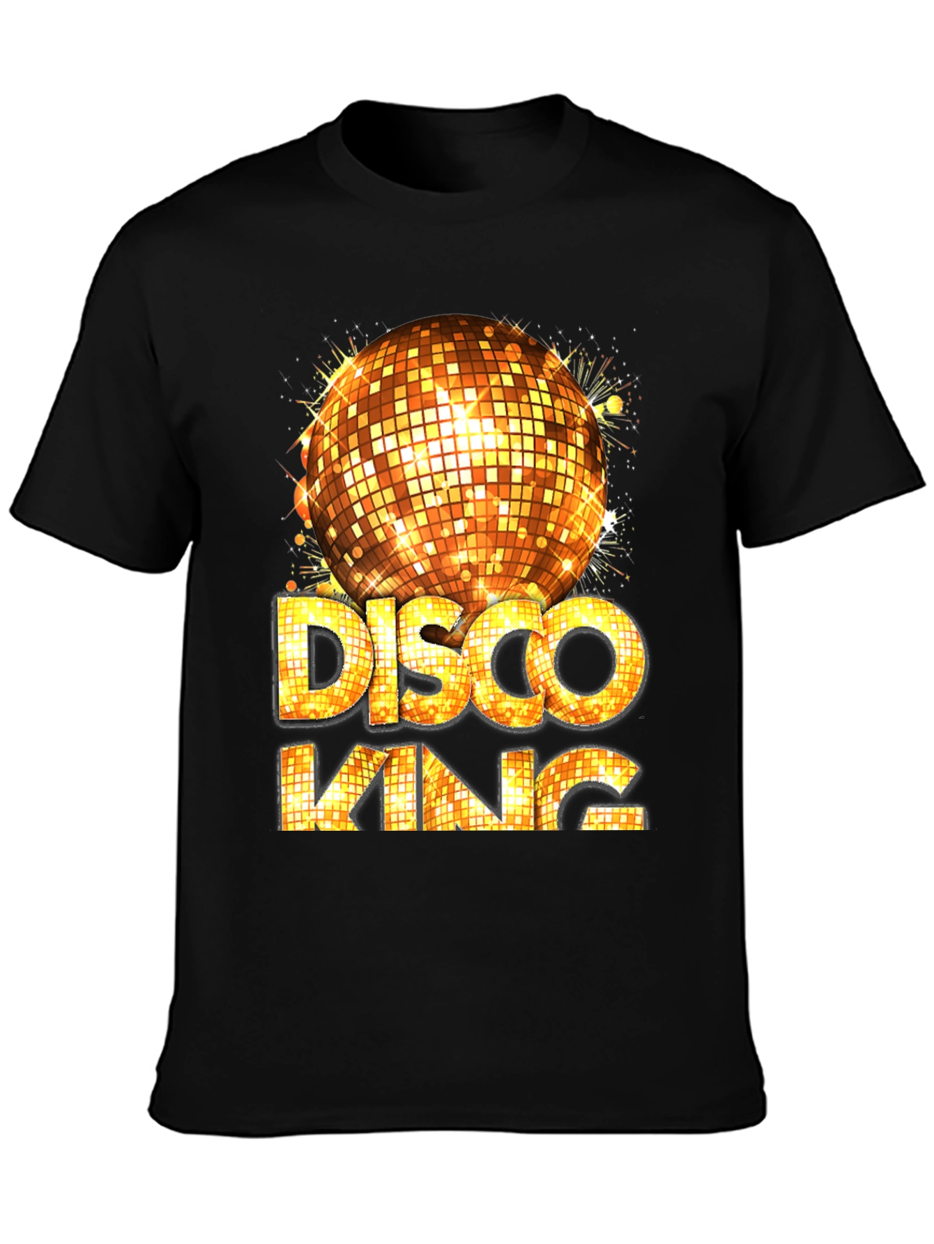 Black Disco King Graphic Tee - Men's Party Shirt view 3