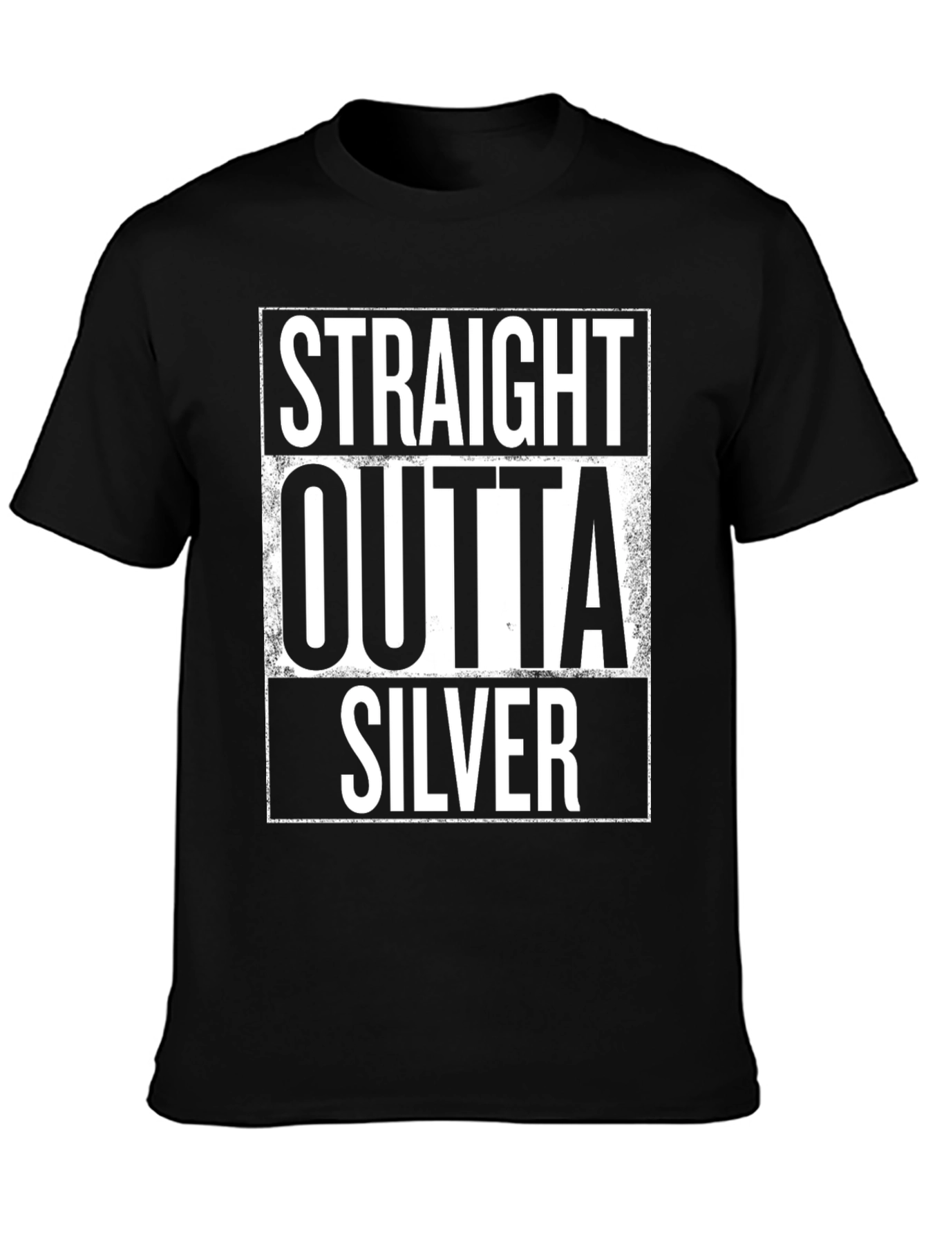 Black Straight Outta Silver Graphic T-Shirt view 3