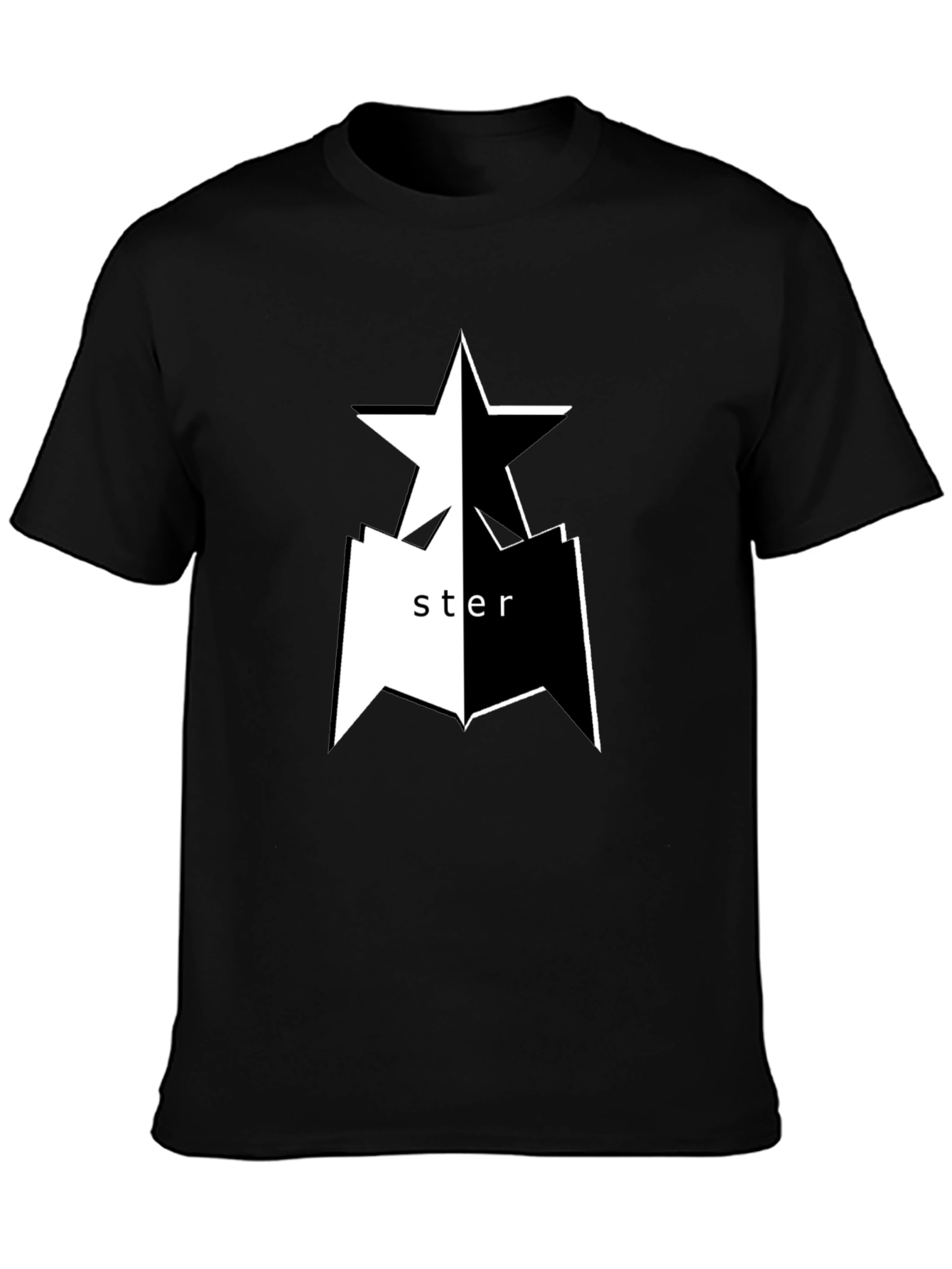 Black Black Graphic Tee - Star Design view 3