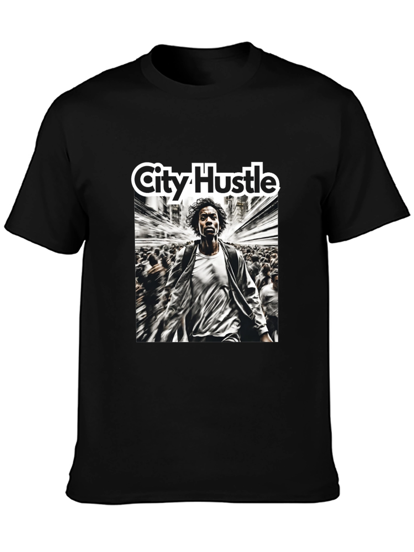 Black City Hustle Graphic Print T-Shirt view 3