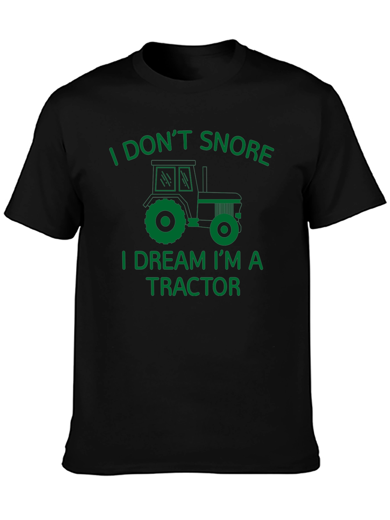 Black Funny Tractor Dreamer T-Shirt view 3