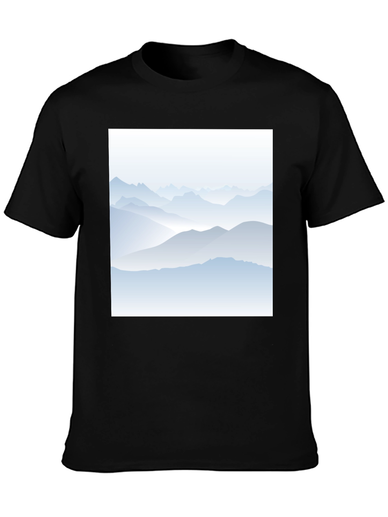 Black Mountain Range Graphic Print Black T-Shirt view 3