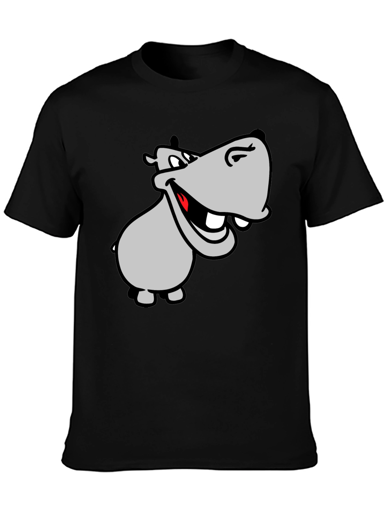 Black Hippo Graphic T-Shirt - Men's Black Tee view 3