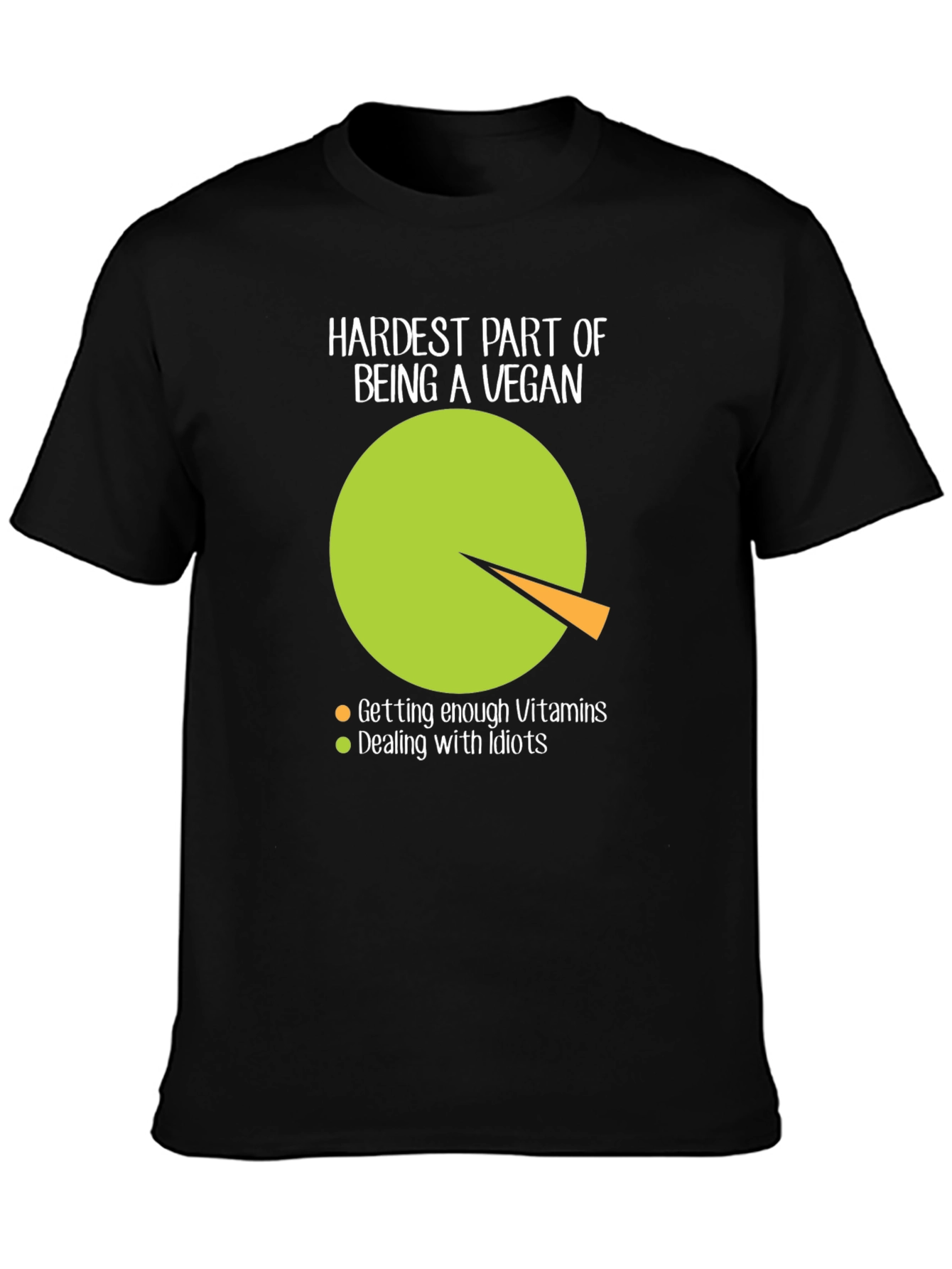 Black Hardest Part Being Vegan Humor T-Shirt view 3