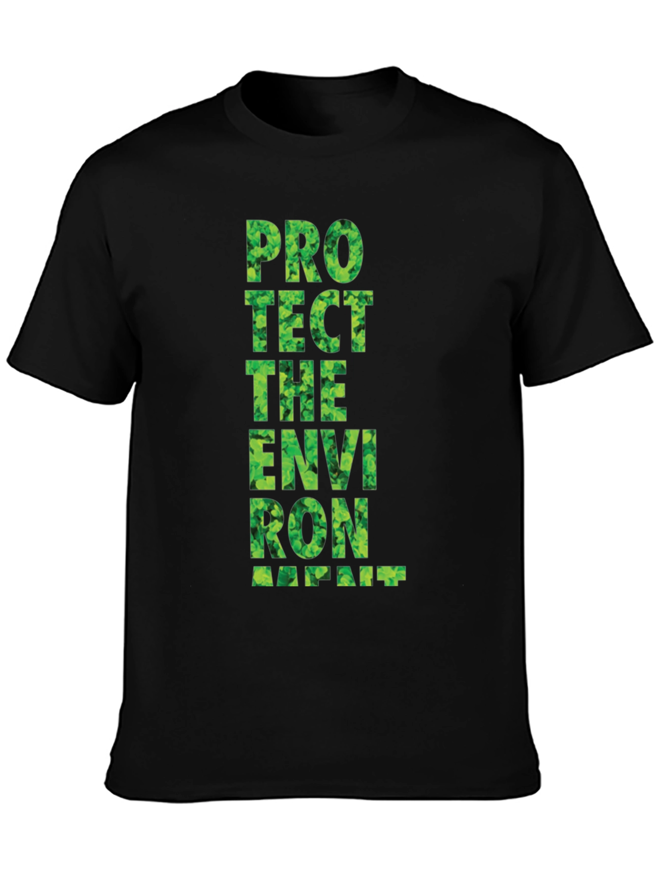 Black Eco-Friendly Graphic Tee: Protect the Environment view 3