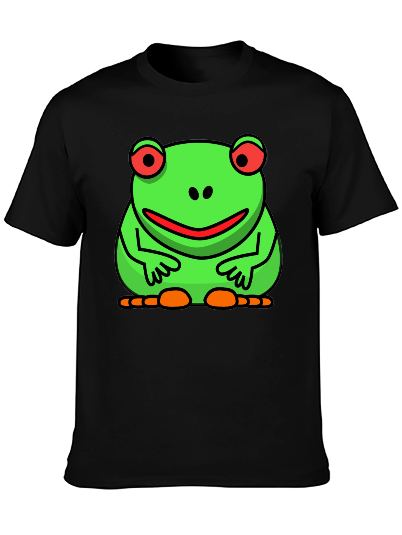 Black Funny Frog Graphic Tee - Black Cotton T-Shirt view 3