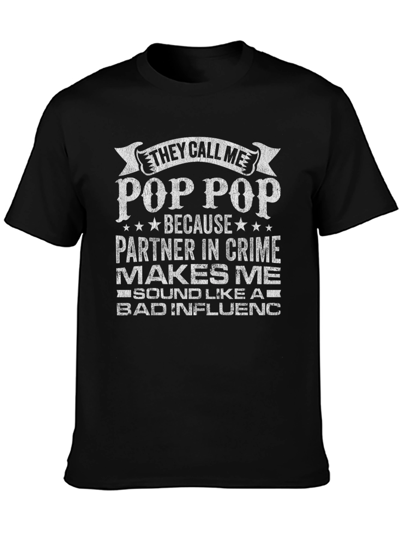 Black Pop Pop Partner in Crime T-Shirt view 3