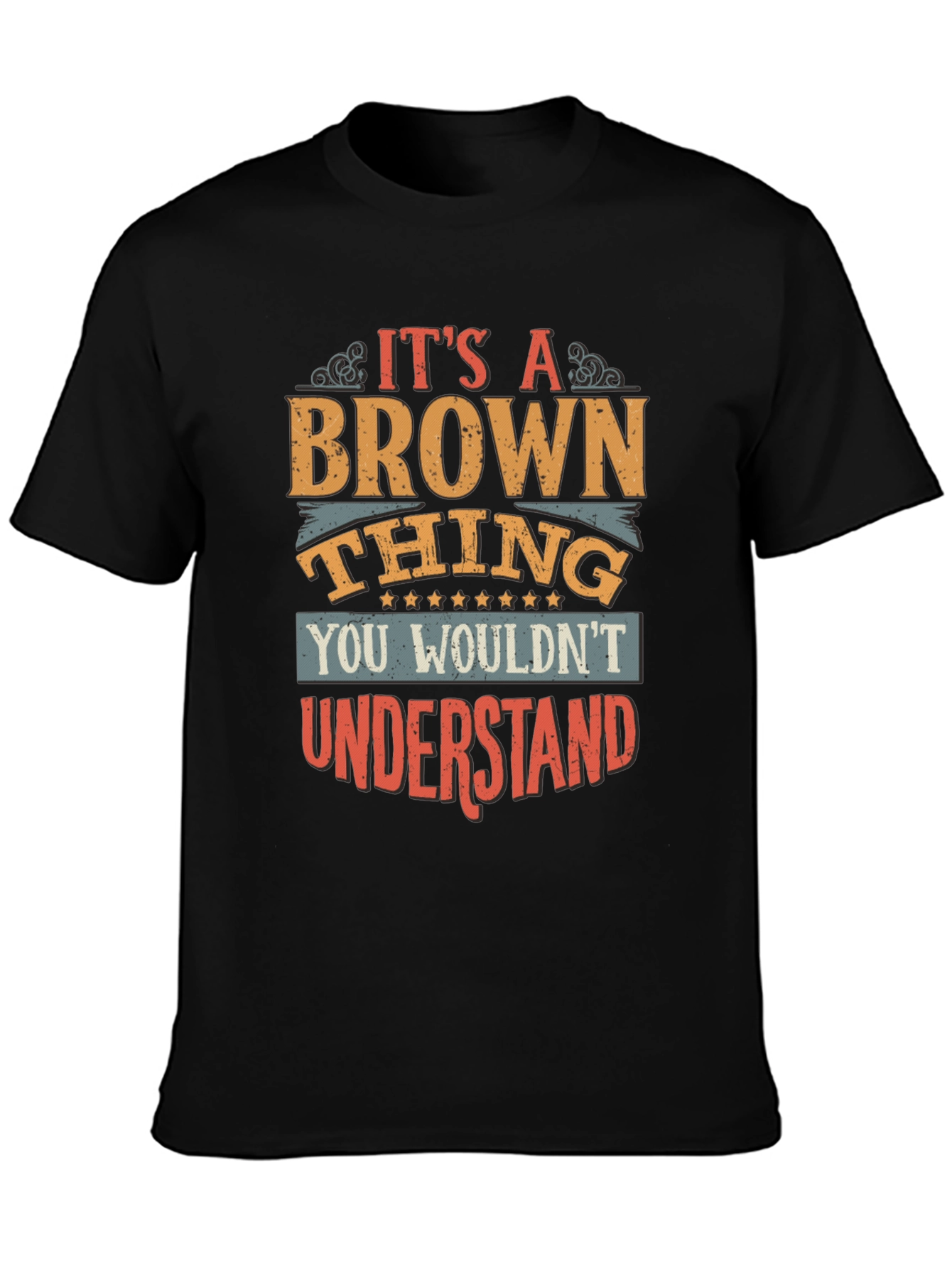 Black It's a Brown Thing Men's Black Graphic Tee view 3