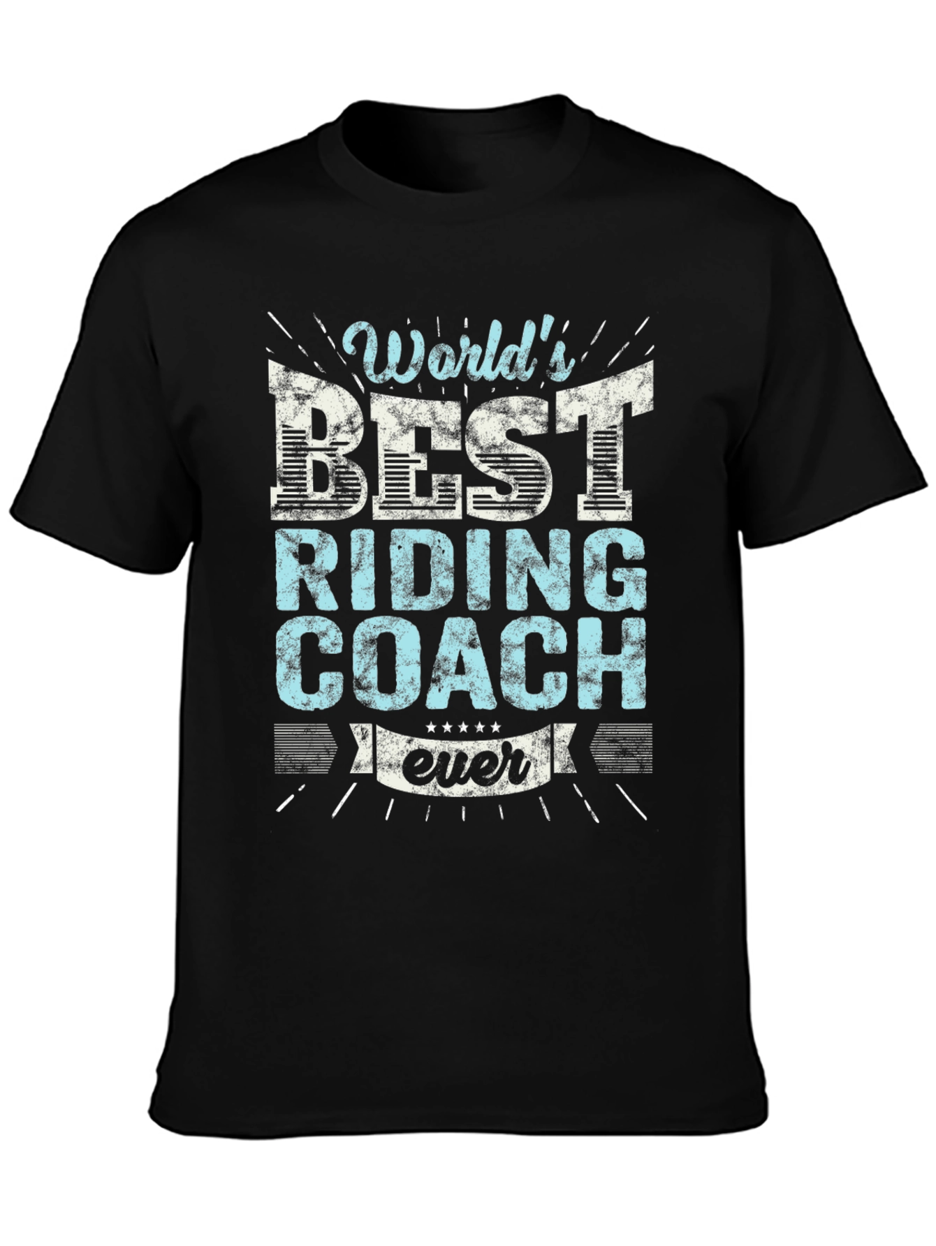 Black World's Best Riding Coach Ever T-Shirt view 3